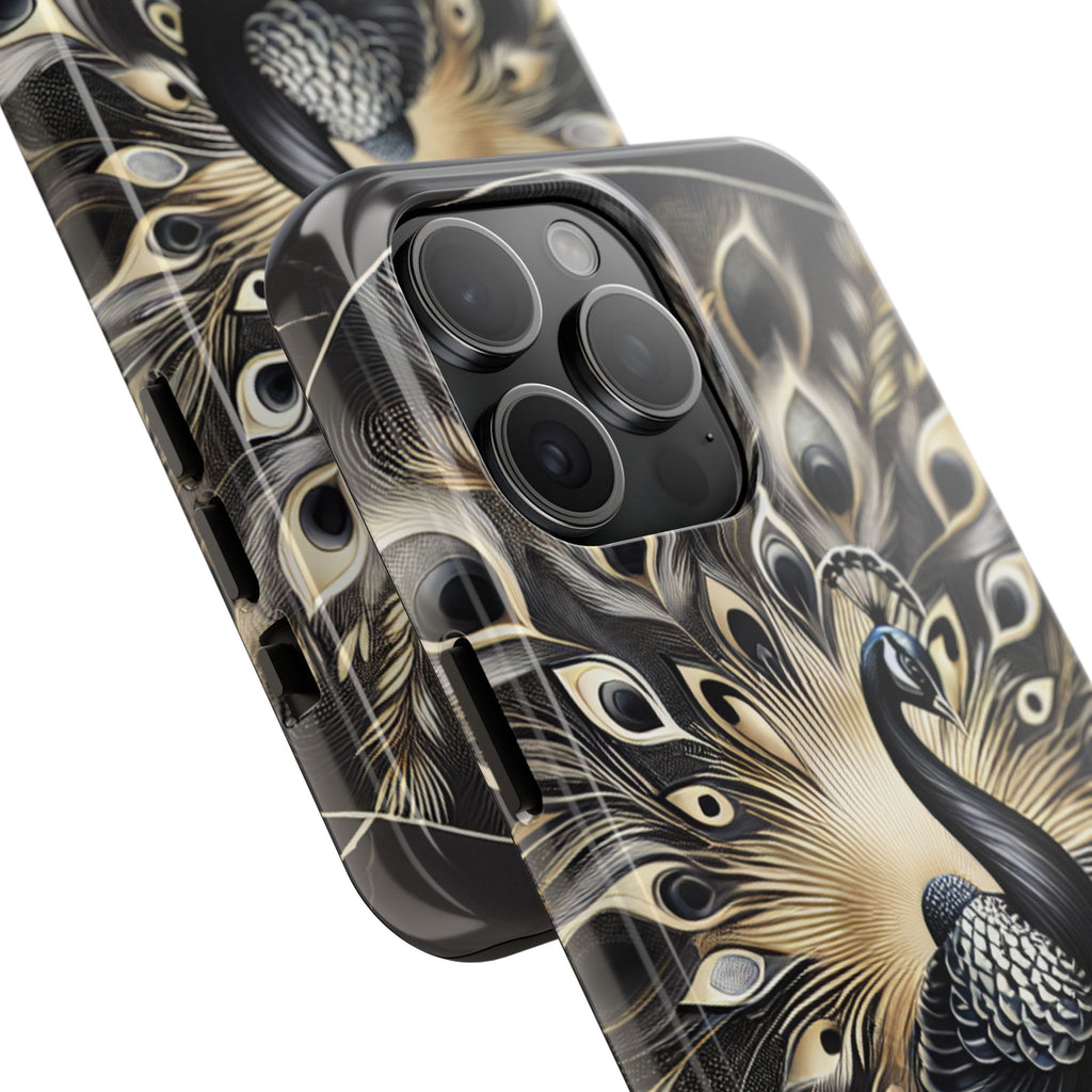 Elegant Peacock Tough Phone Case - Stylish and Durable Protection