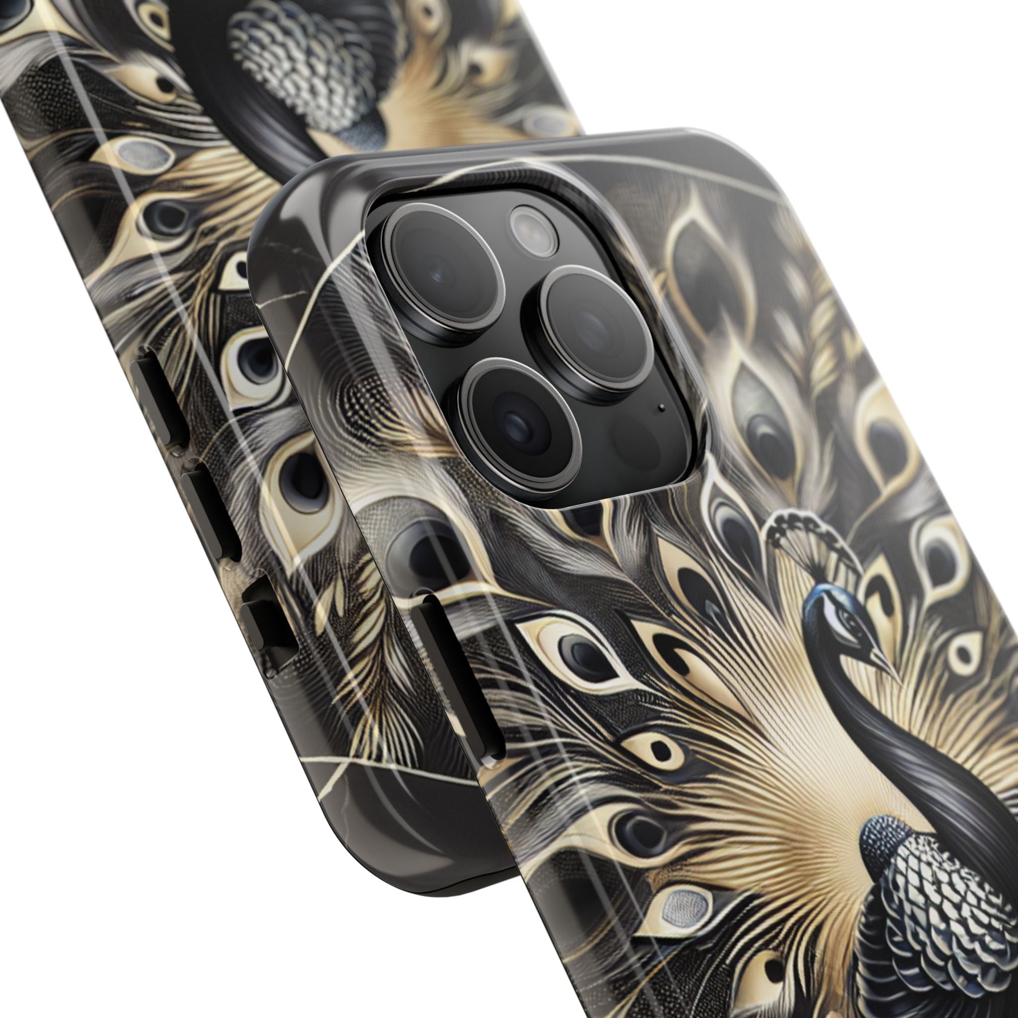 Elegant Peacock Tough Phone Case - Stylish and Durable Protection