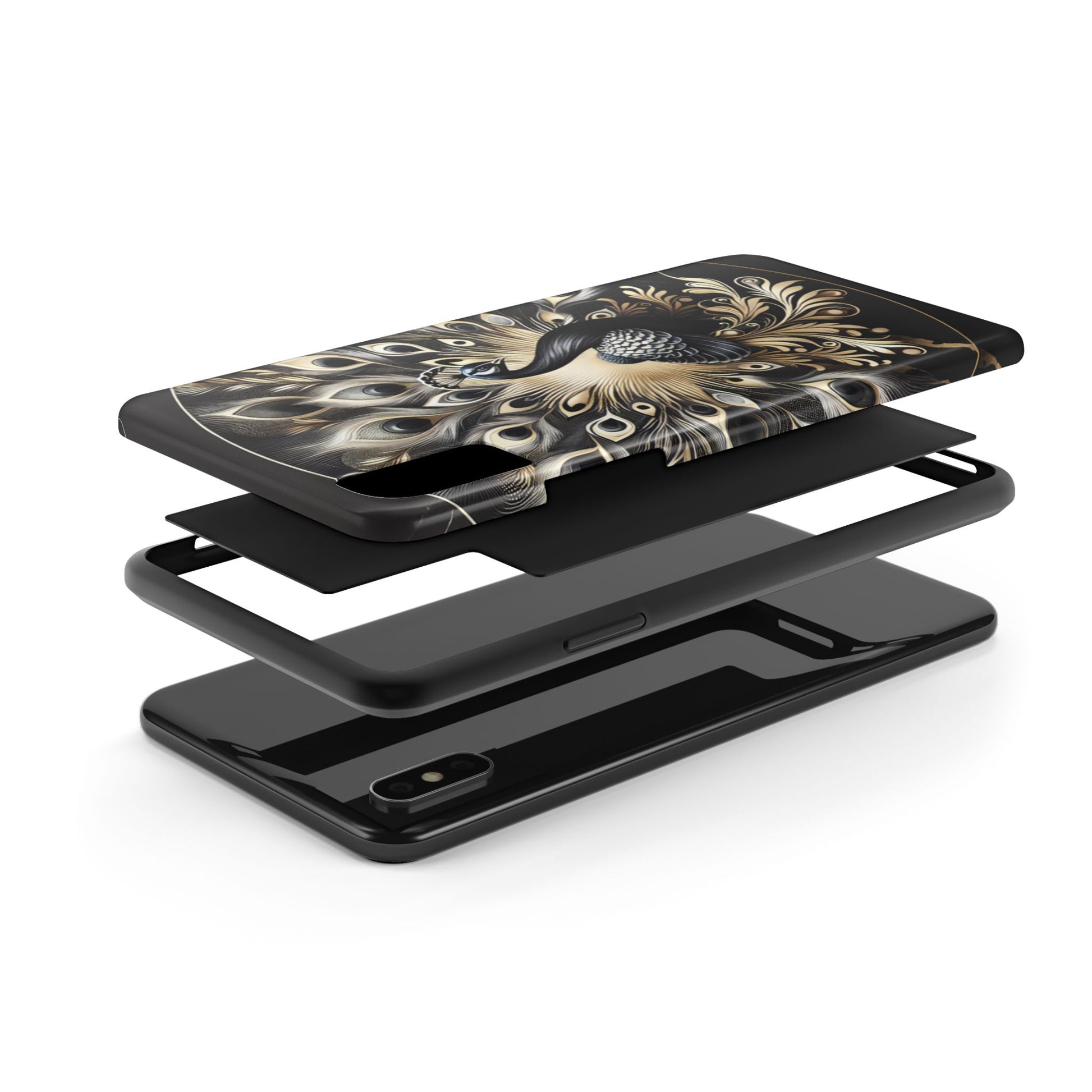 Elegant Peacock Tough Phone Case - Stylish and Durable Protection
