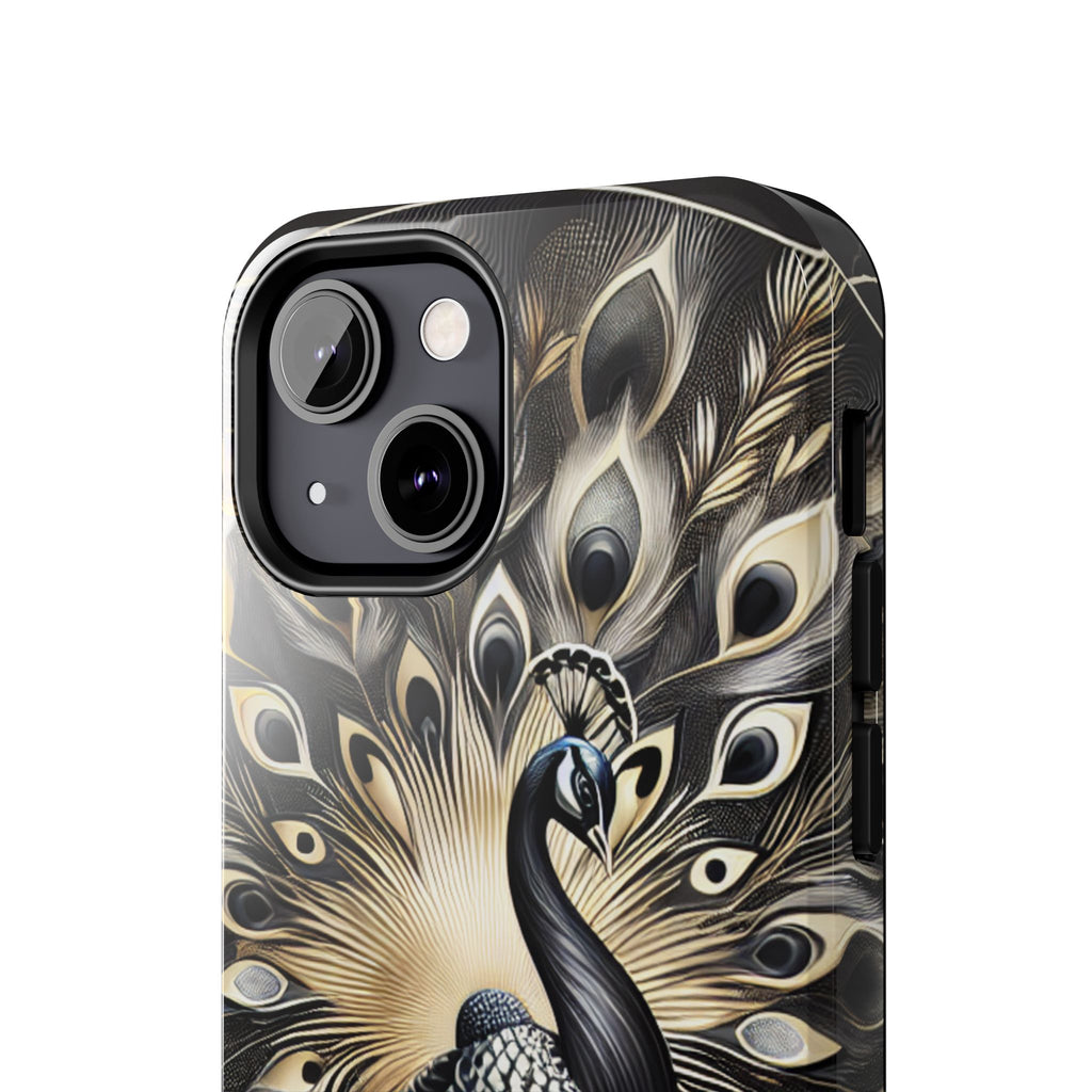Elegant Peacock Tough Phone Case - Stylish and Durable Protection