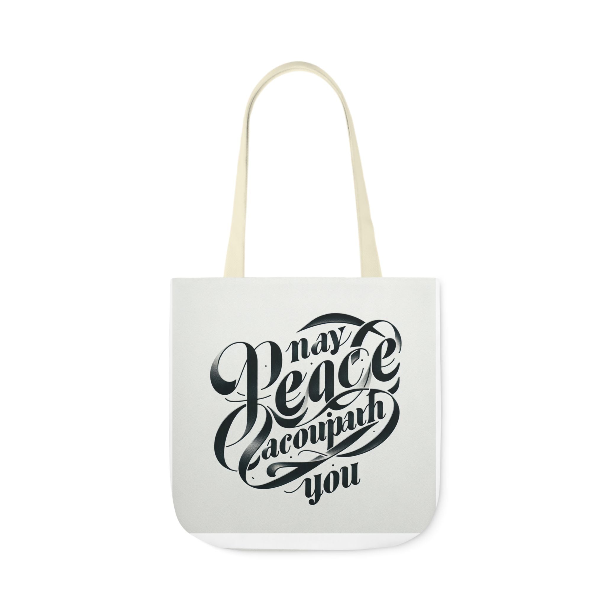 Inspirational Canvas Tote Bag - 5-Color Straps with 'May Peace Accompany You'