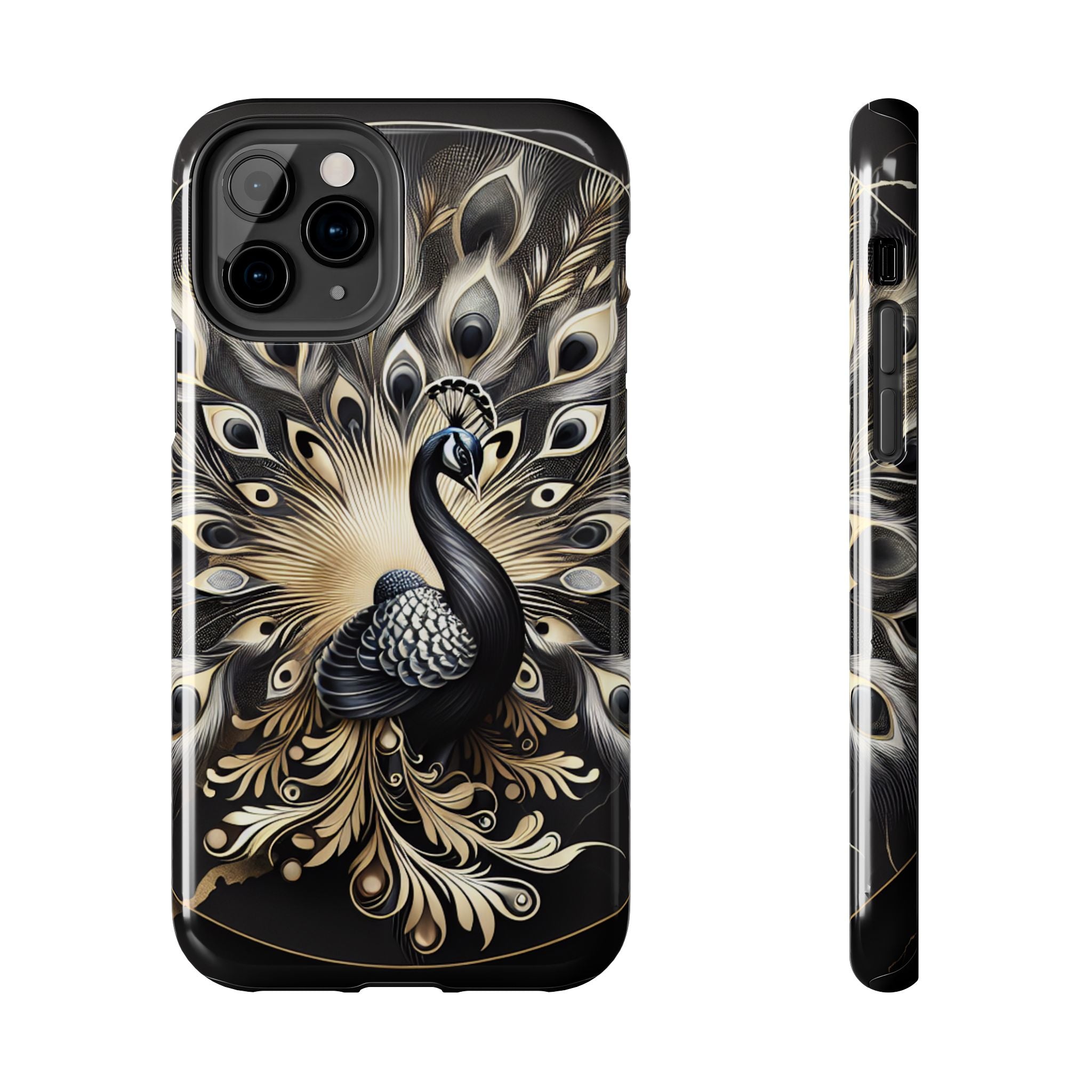 Elegant Peacock Tough Phone Case - Stylish and Durable Protection