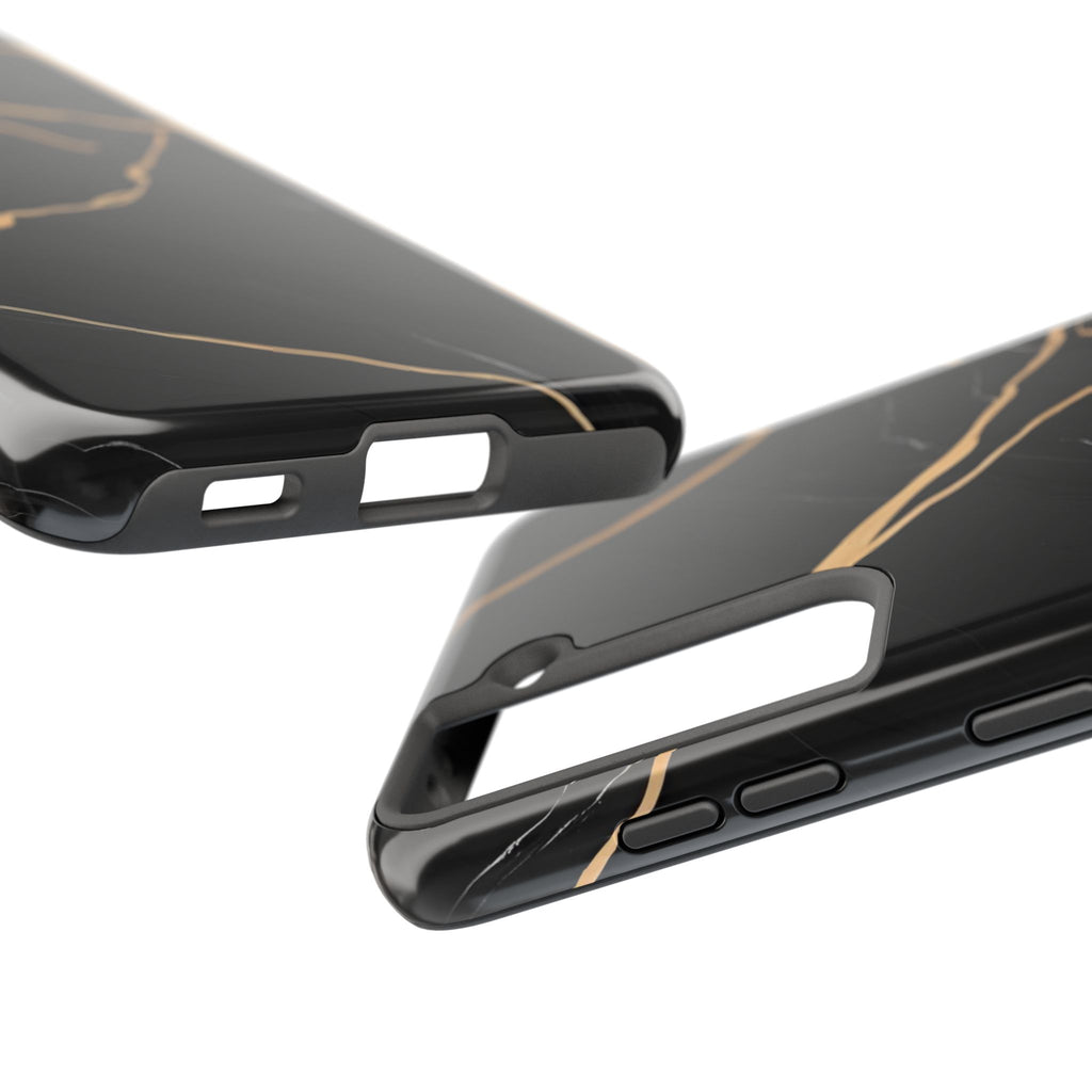 Elegant Black Marble Tough Phone Case | Stylish & Durable Protection