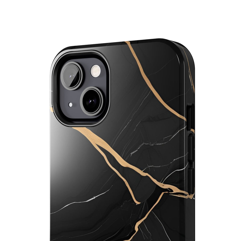 Elegant Black Marble Tough Phone Case | Stylish & Durable Protection