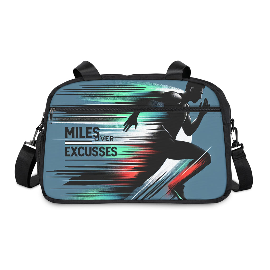 Fitness Handbag - "Miles Over Excuses" Sport Tote for Active Lifestyles