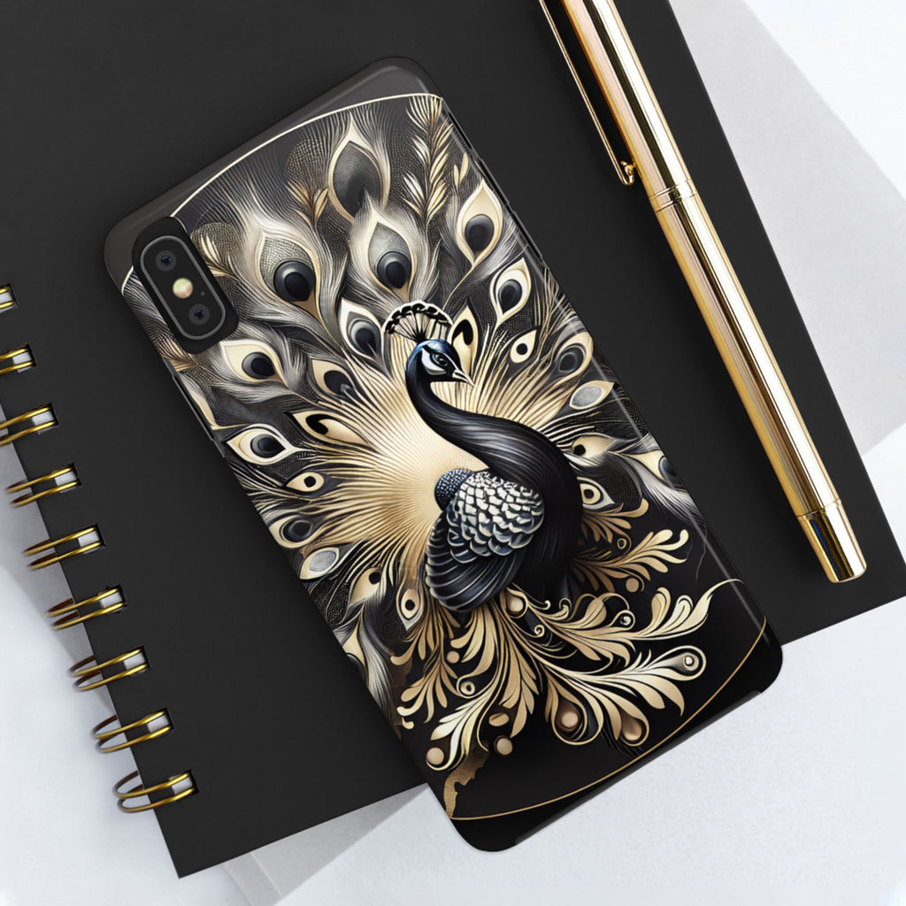 Elegant Peacock Tough Phone Case - Stylish and Durable Protection