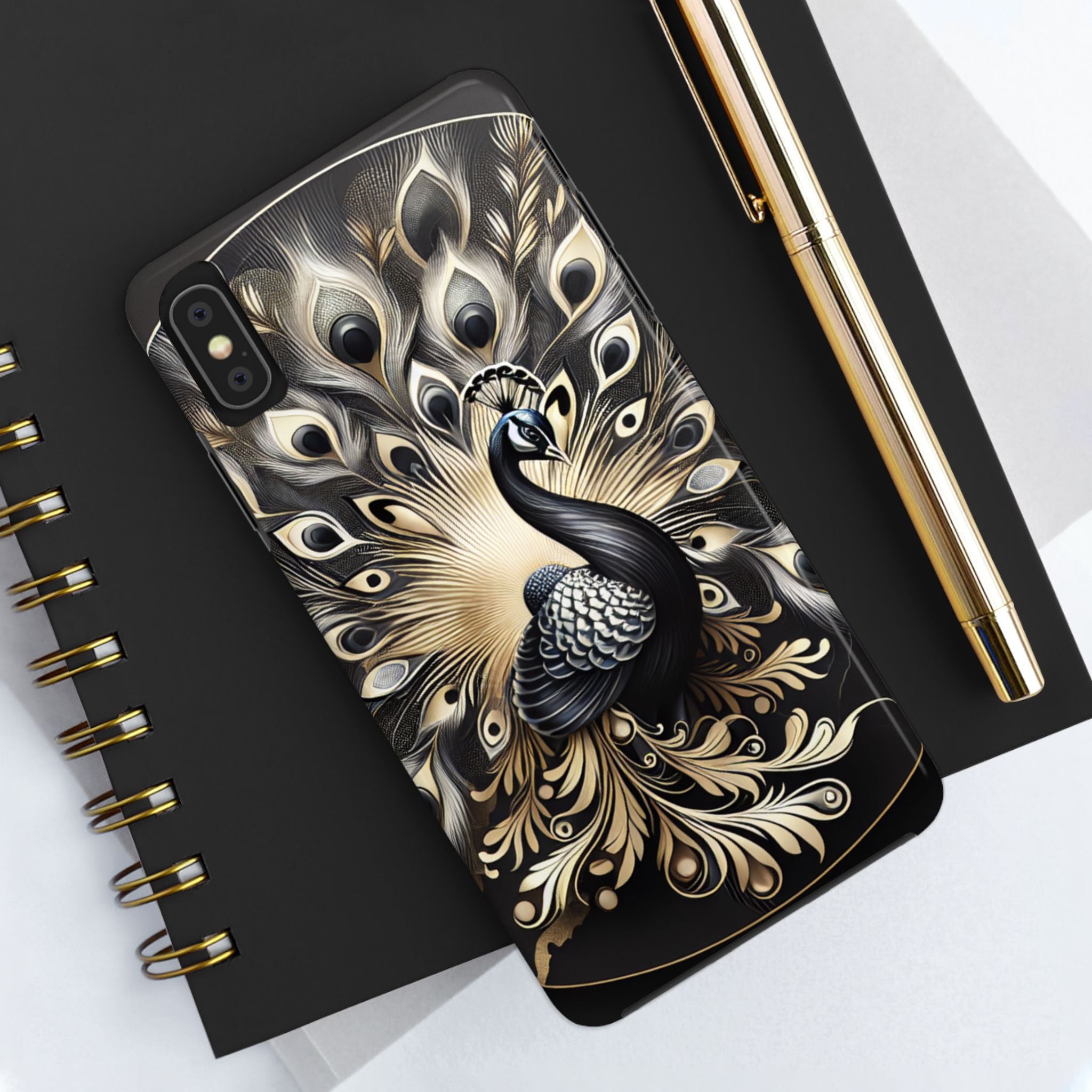 Elegant Peacock Tough Phone Case - Stylish and Durable Protection