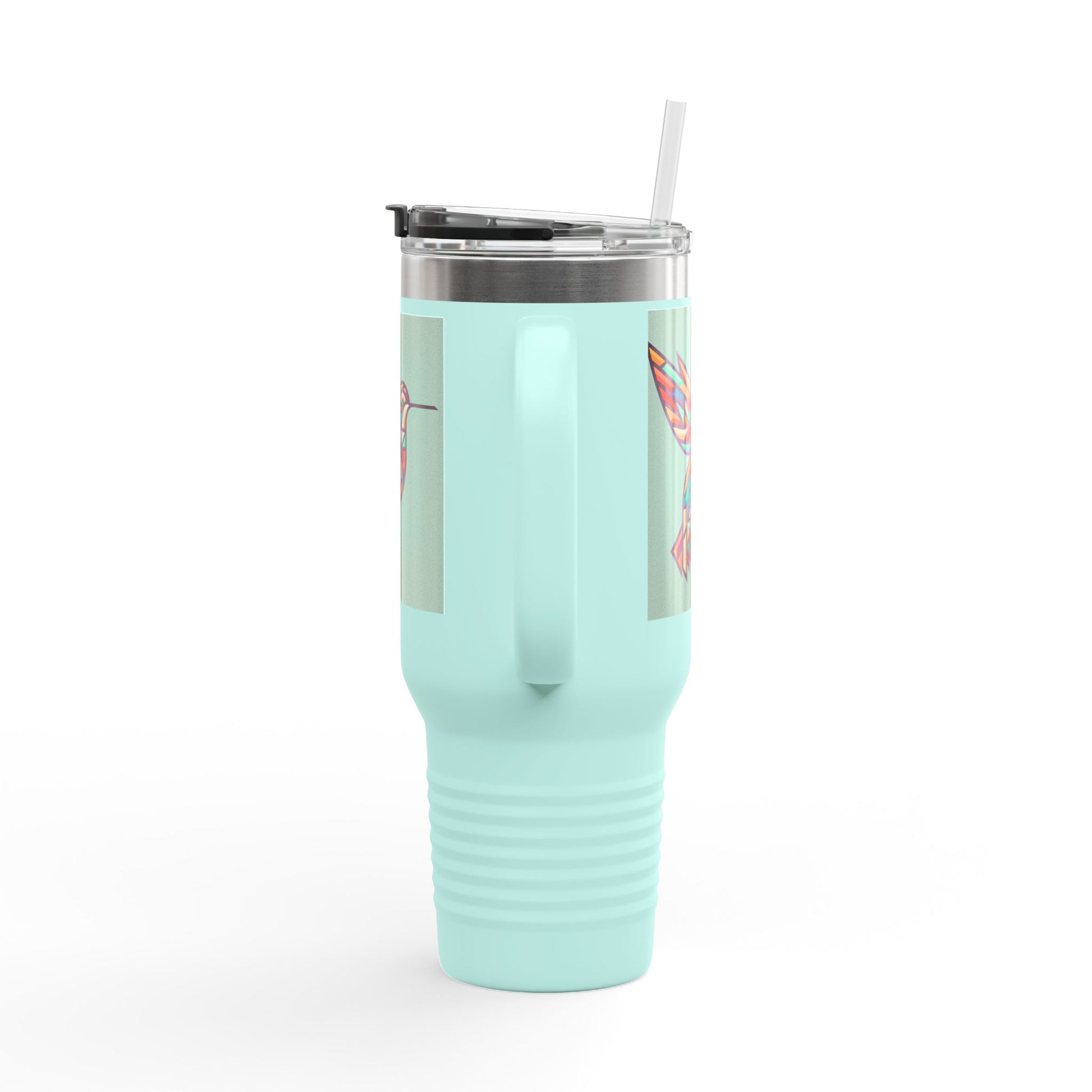 Colorful Hummingbird Insulated Travel Mug - 40oz Coffee Cup for Nature Lovers
