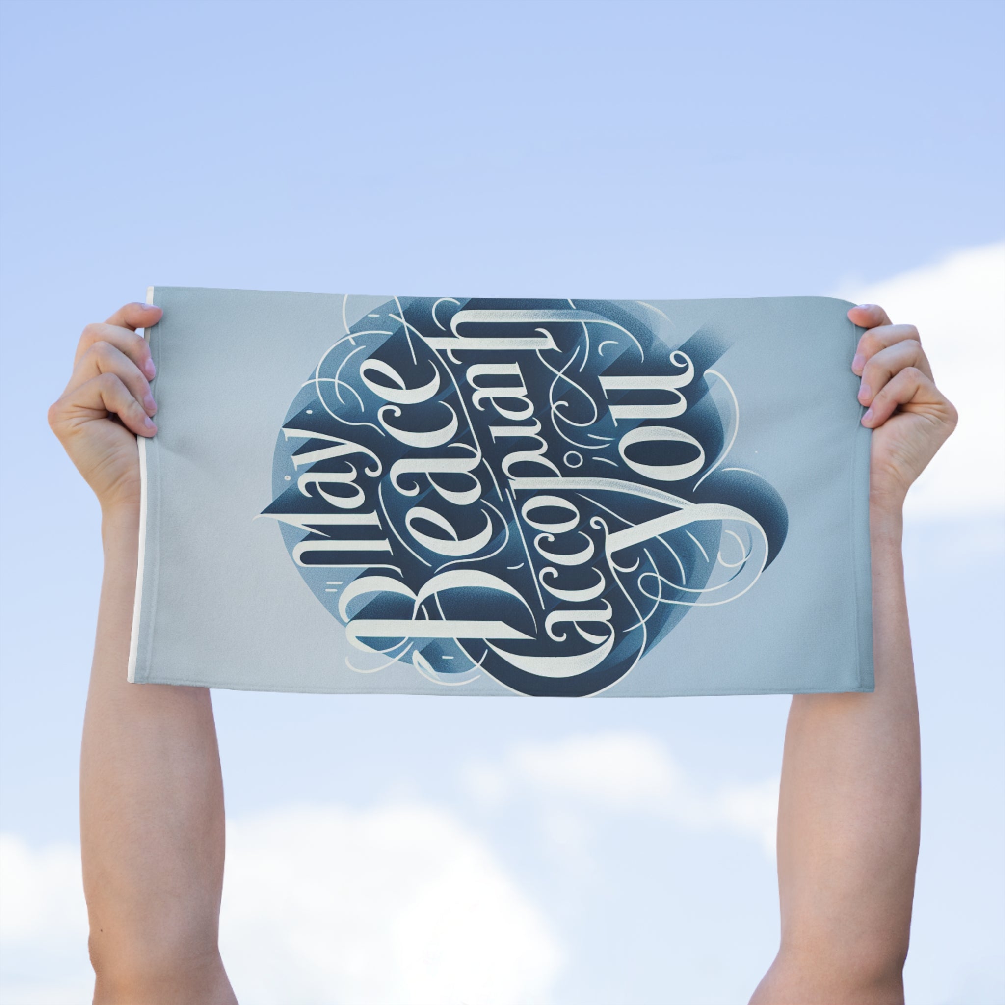 Inspirational Rally Towel - "May Peace Accompany You" - Perfect for Sports and Events