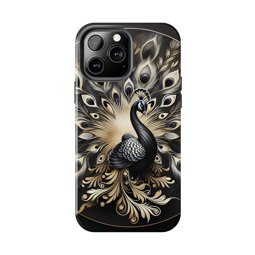 Elegant Peacock Tough Phone Case - Stylish and Durable Protection