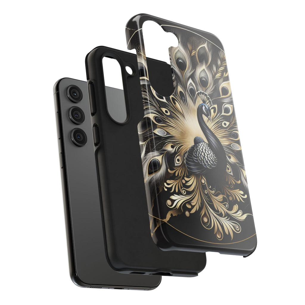 Elegant Peacock Tough Phone Case - Stylish and Durable Protection