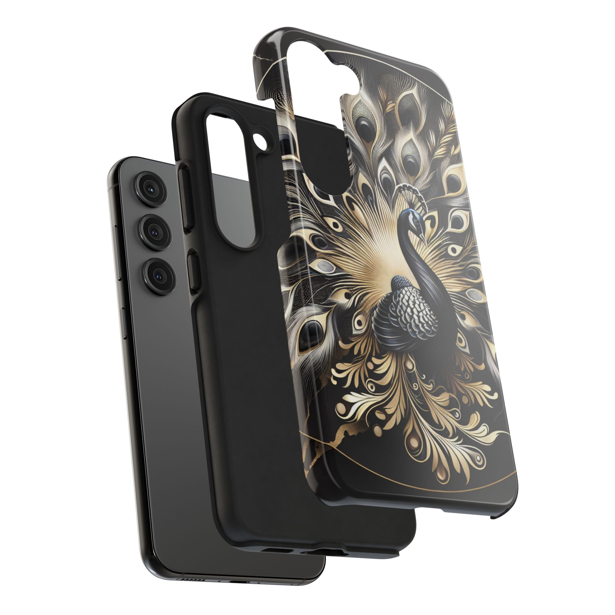 Elegant Peacock Tough Phone Case - Stylish and Durable Protection