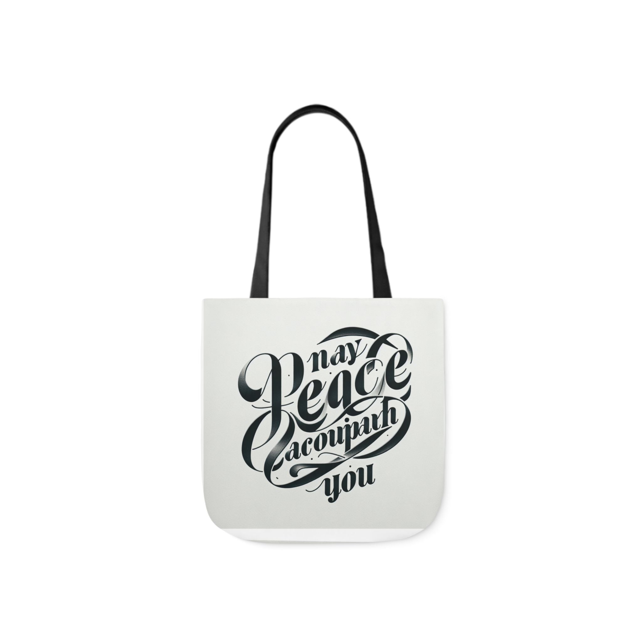 Inspirational Canvas Tote Bag - 5-Color Straps with 'May Peace Accompany You'