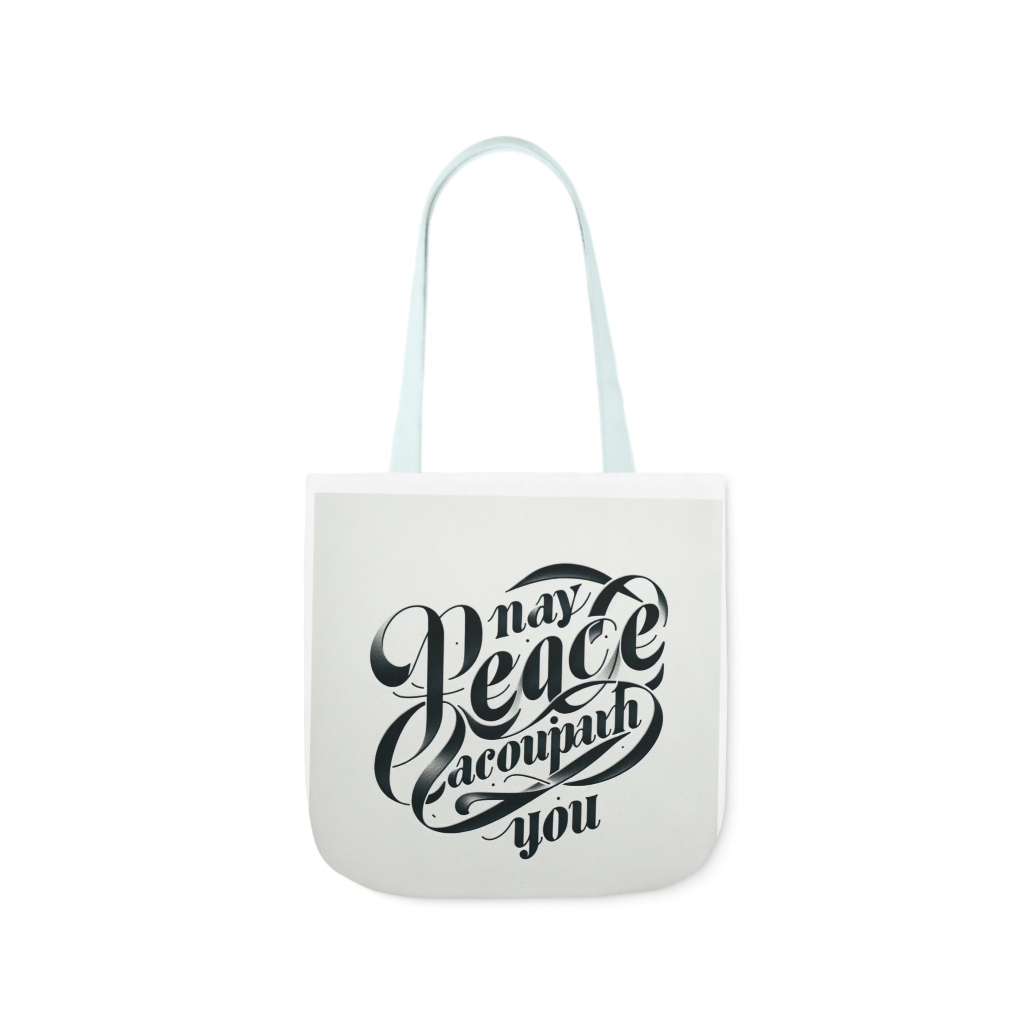 Inspirational Canvas Tote Bag - 5-Color Straps with 'May Peace Accompany You'