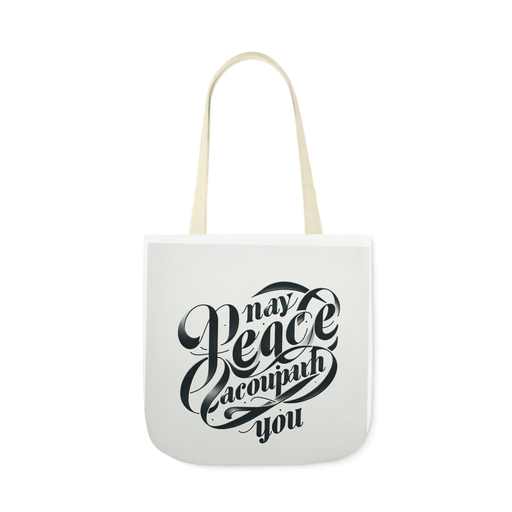 Inspirational Canvas Tote Bag - 5-Color Straps with 'May Peace Accompany You'