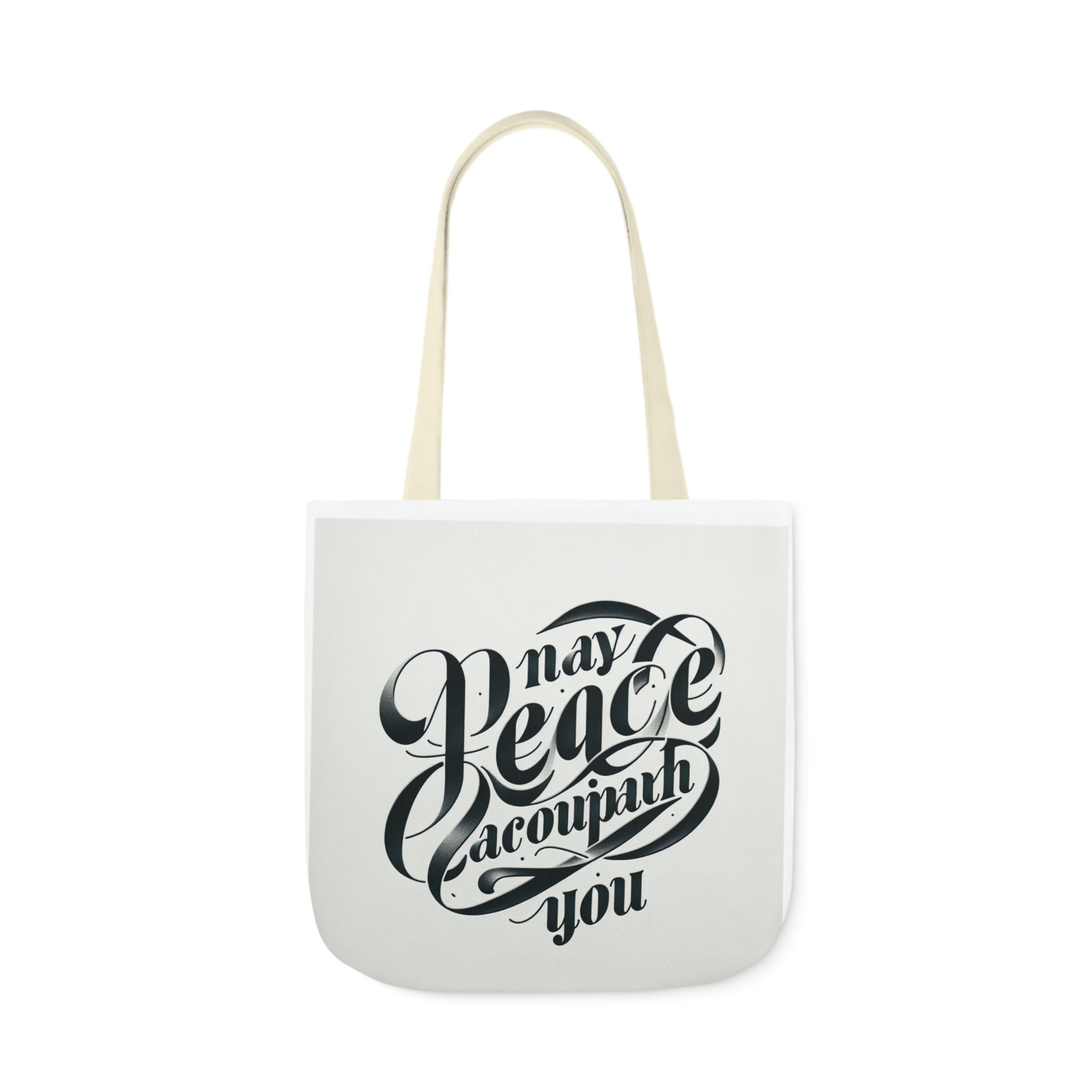Inspirational Canvas Tote Bag - 5-Color Straps with 'May Peace Accompany You'