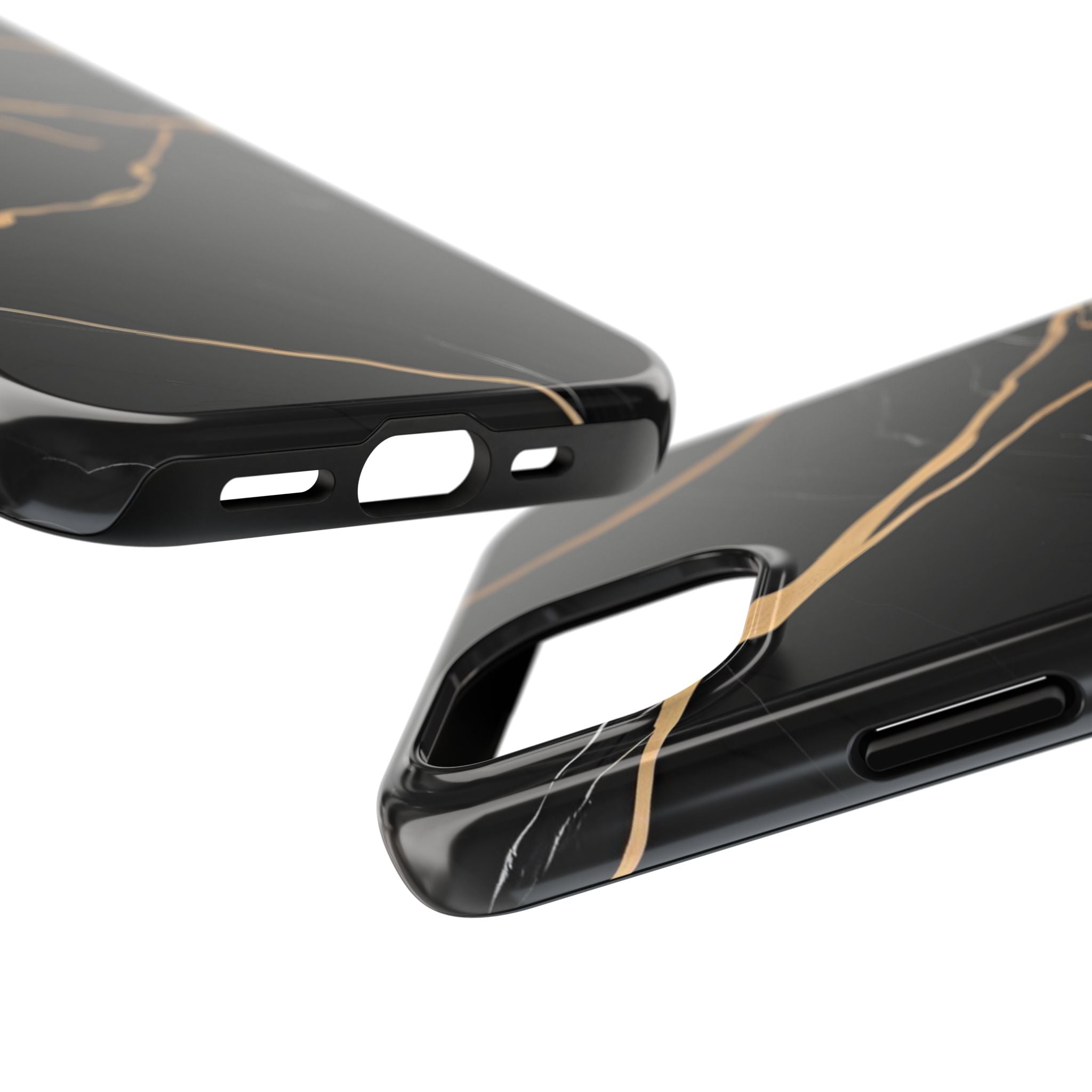 Elegant Black Marble Tough Phone Case | Stylish & Durable Protection