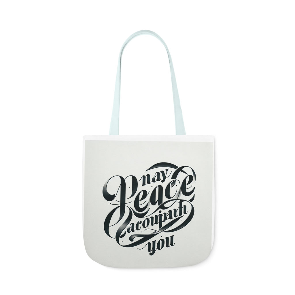 Inspirational Canvas Tote Bag - 5-Color Straps with 'May Peace Accompany You'