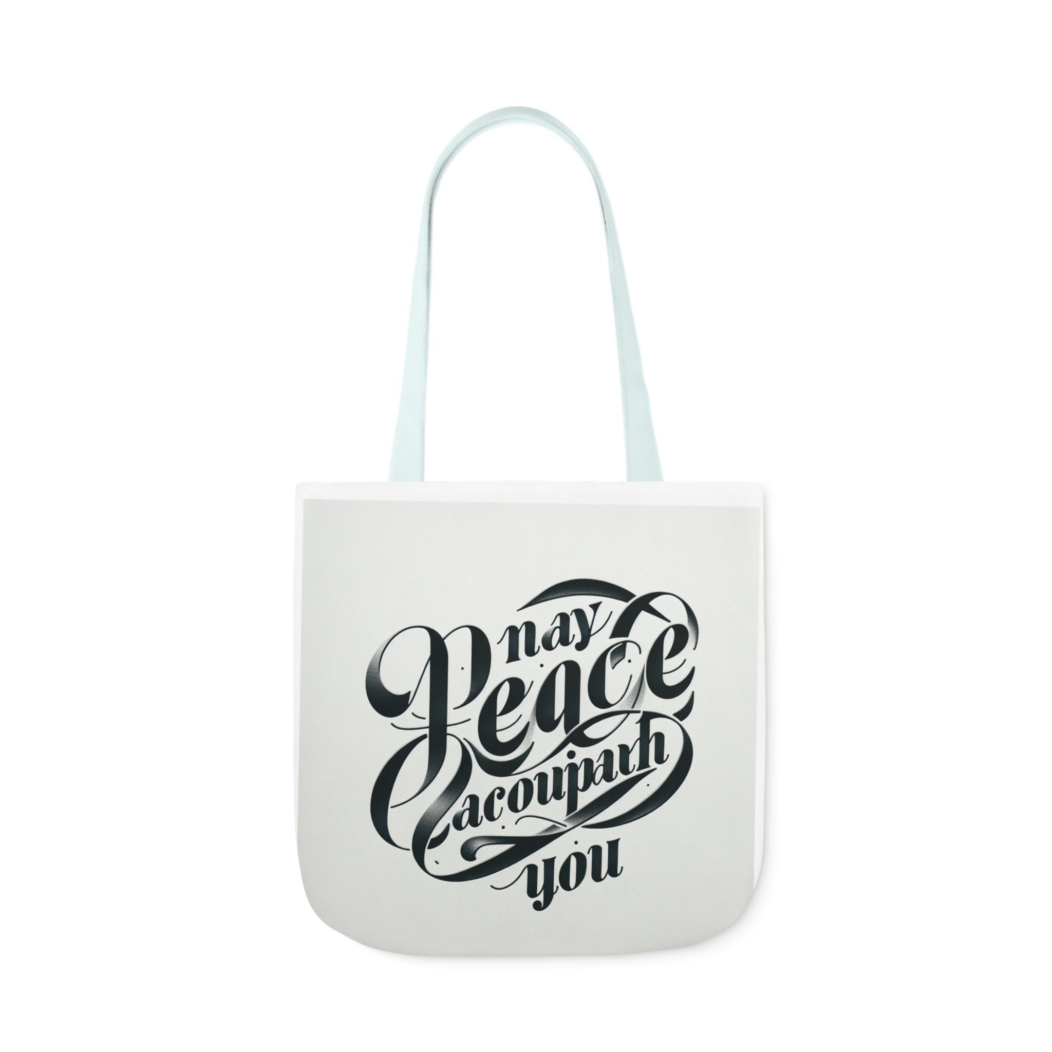 Inspirational Canvas Tote Bag - 5-Color Straps with 'May Peace Accompany You'