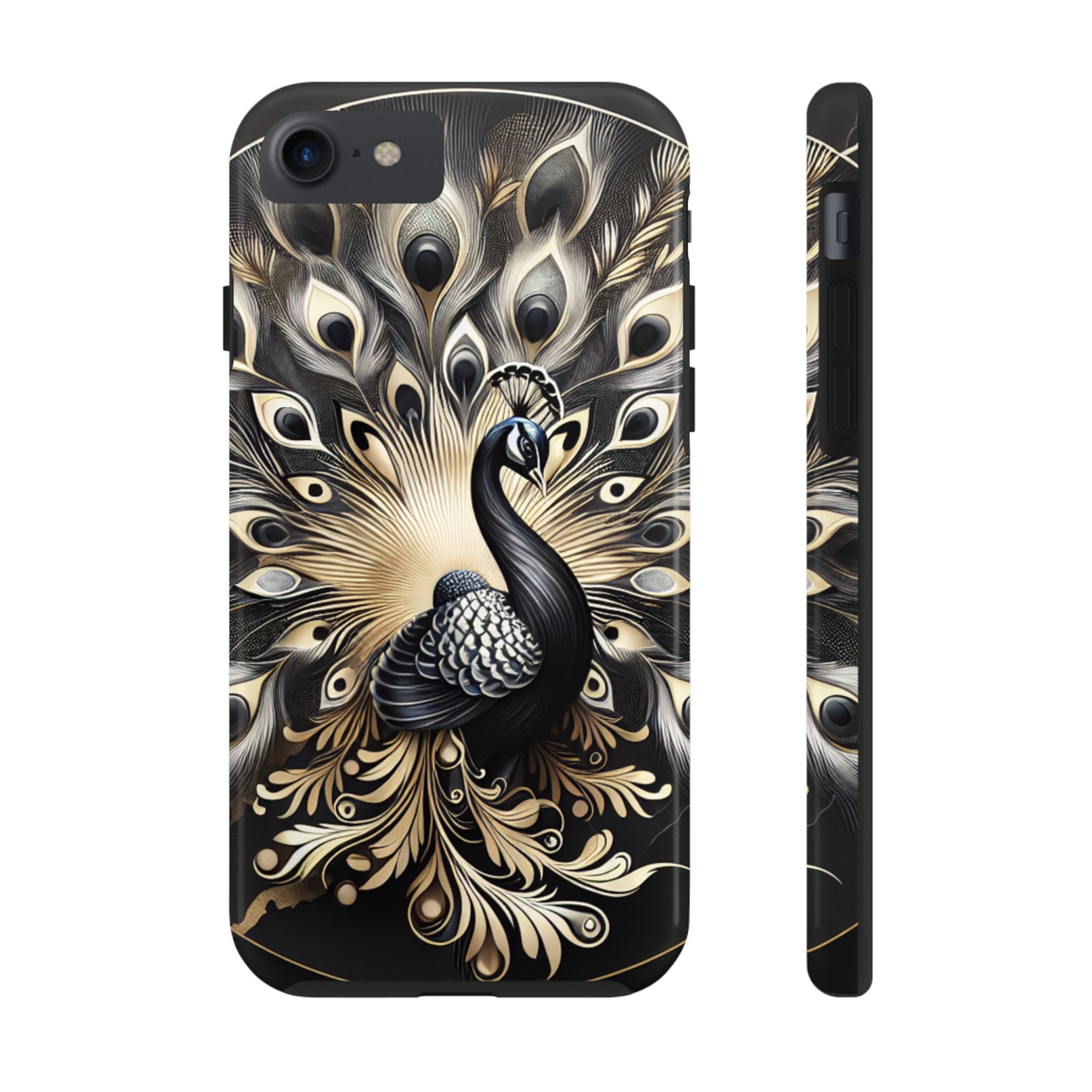 Elegant Peacock Tough Phone Case - Stylish and Durable Protection