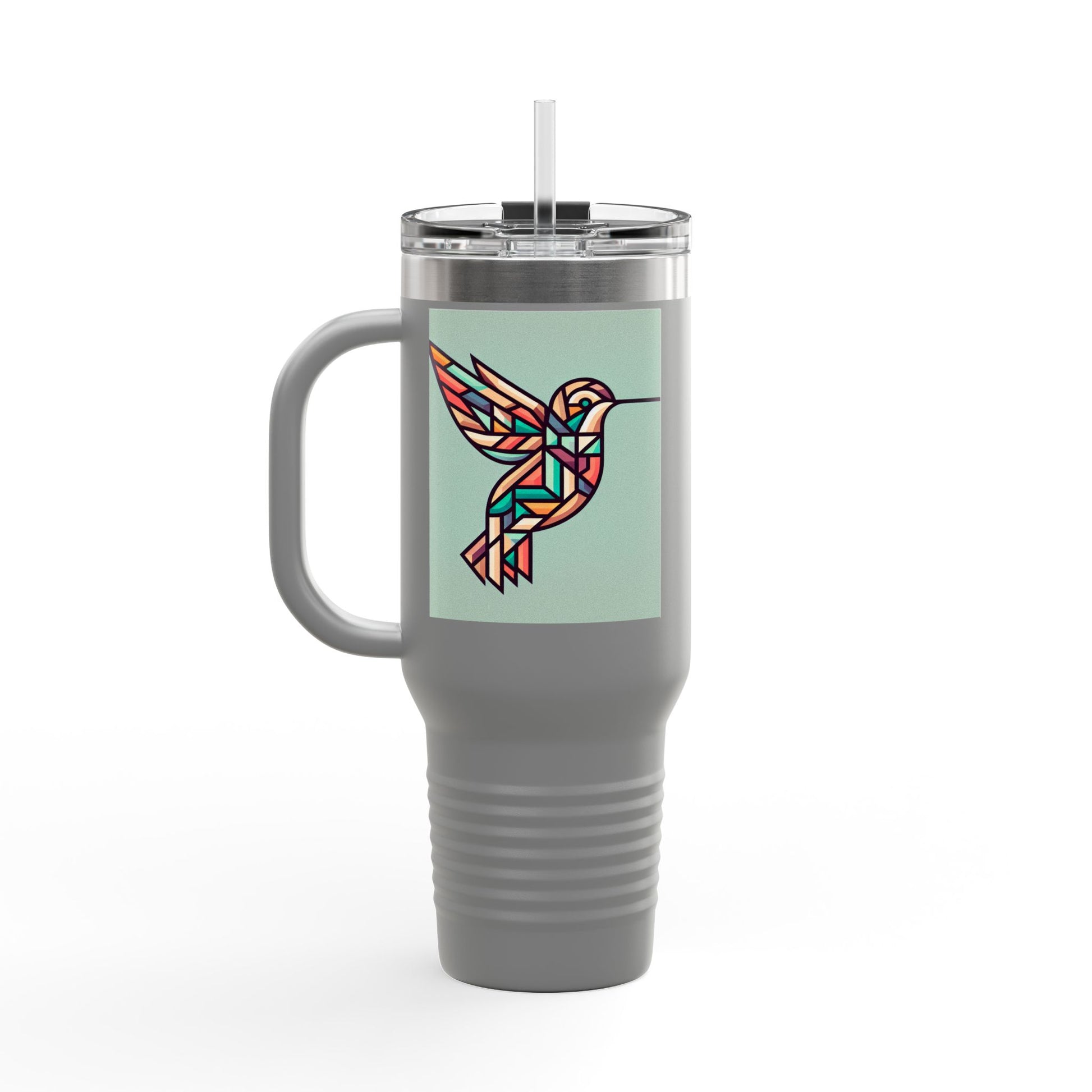 Colorful Hummingbird Insulated Travel Mug - 40oz Coffee Cup for Nature Lovers