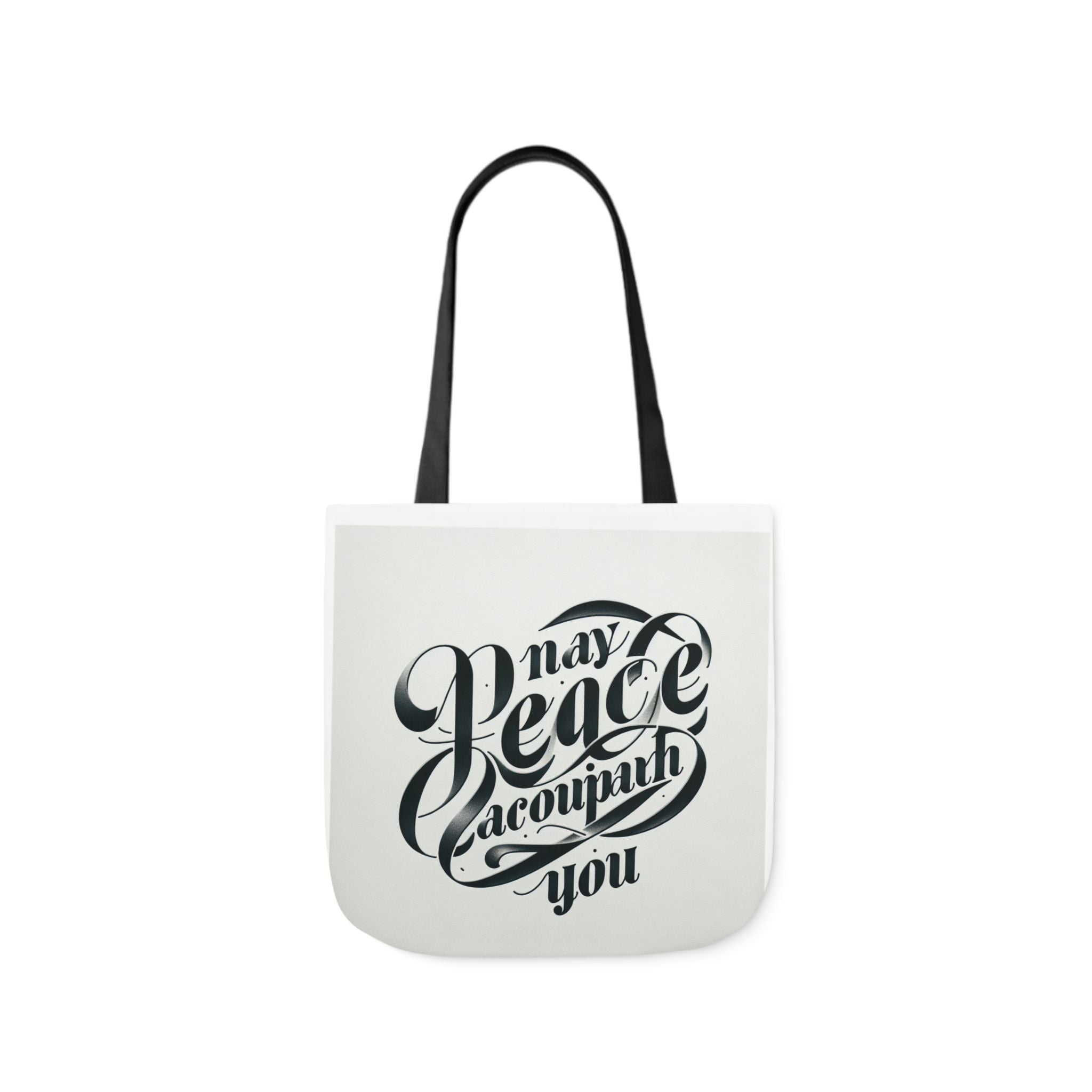 Inspirational Canvas Tote Bag - 5-Color Straps with 'May Peace Accompany You'