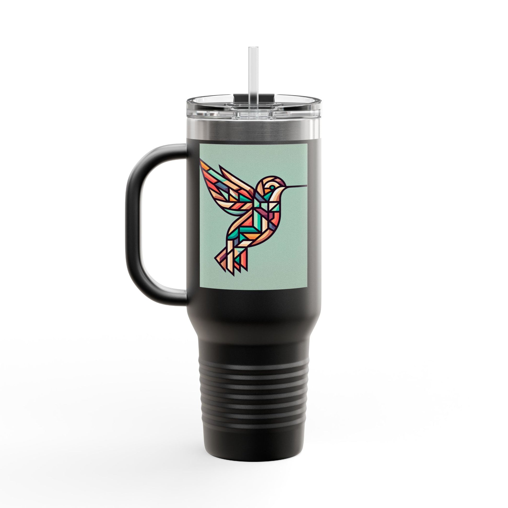 Colorful Hummingbird Insulated Travel Mug - 40oz Coffee Cup for Nature Lovers
