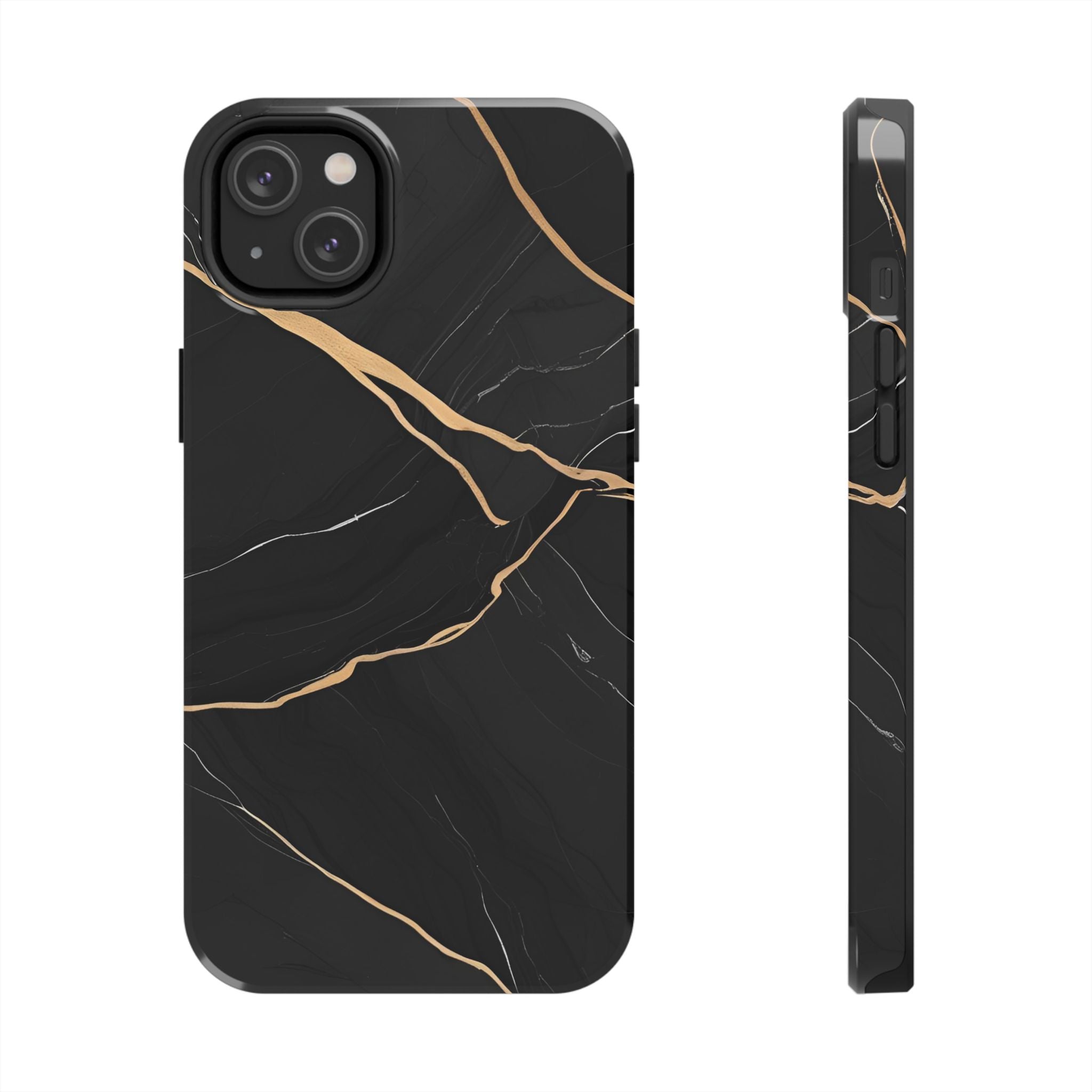 Elegant Black Marble Tough Phone Case | Stylish & Durable Protection