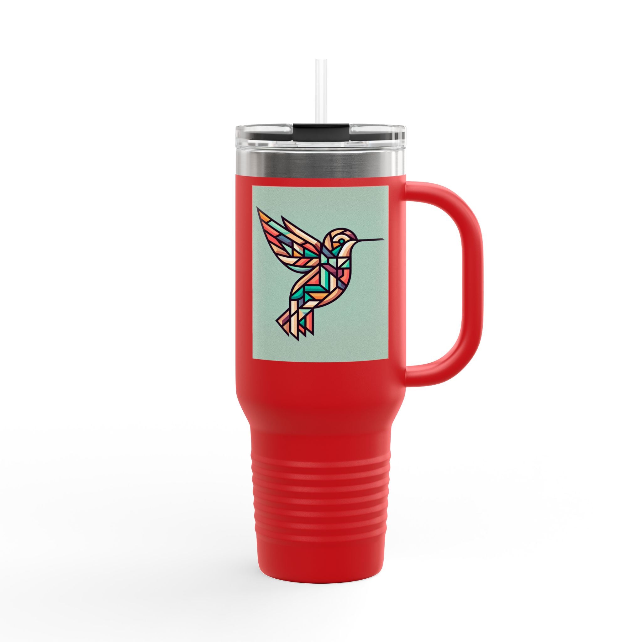 Colorful Hummingbird Insulated Travel Mug - 40oz Coffee Cup for Nature Lovers