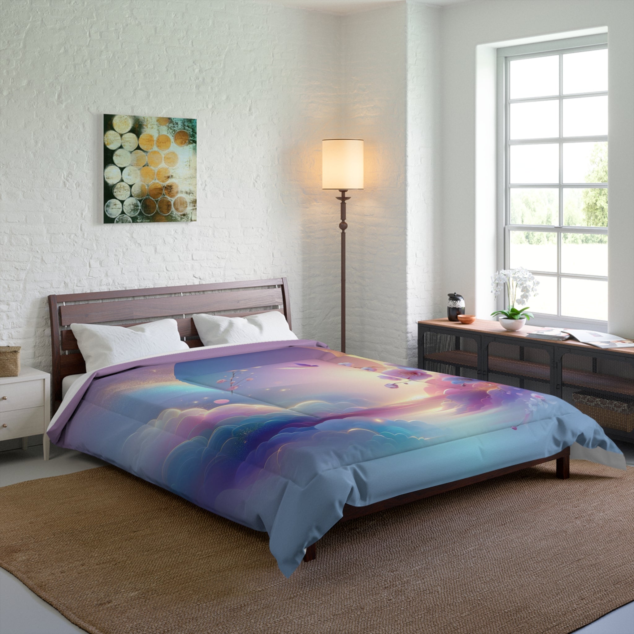 Dreamy Floral Sky Comforter - Cozy Bedding for Modern Homes