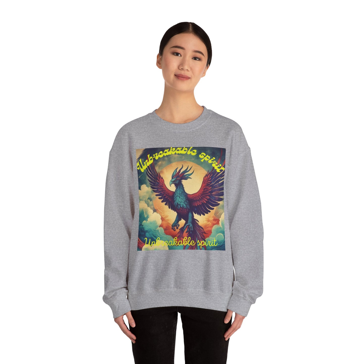 Unisex Heavy Blend Crewneck Sweatshirt - 'Unbreakable Spirit' Eagle Design