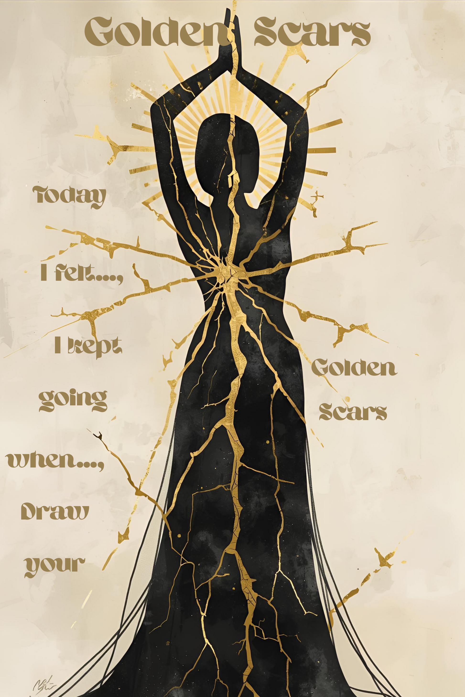 12 Digital-Golden Scars Wall Art