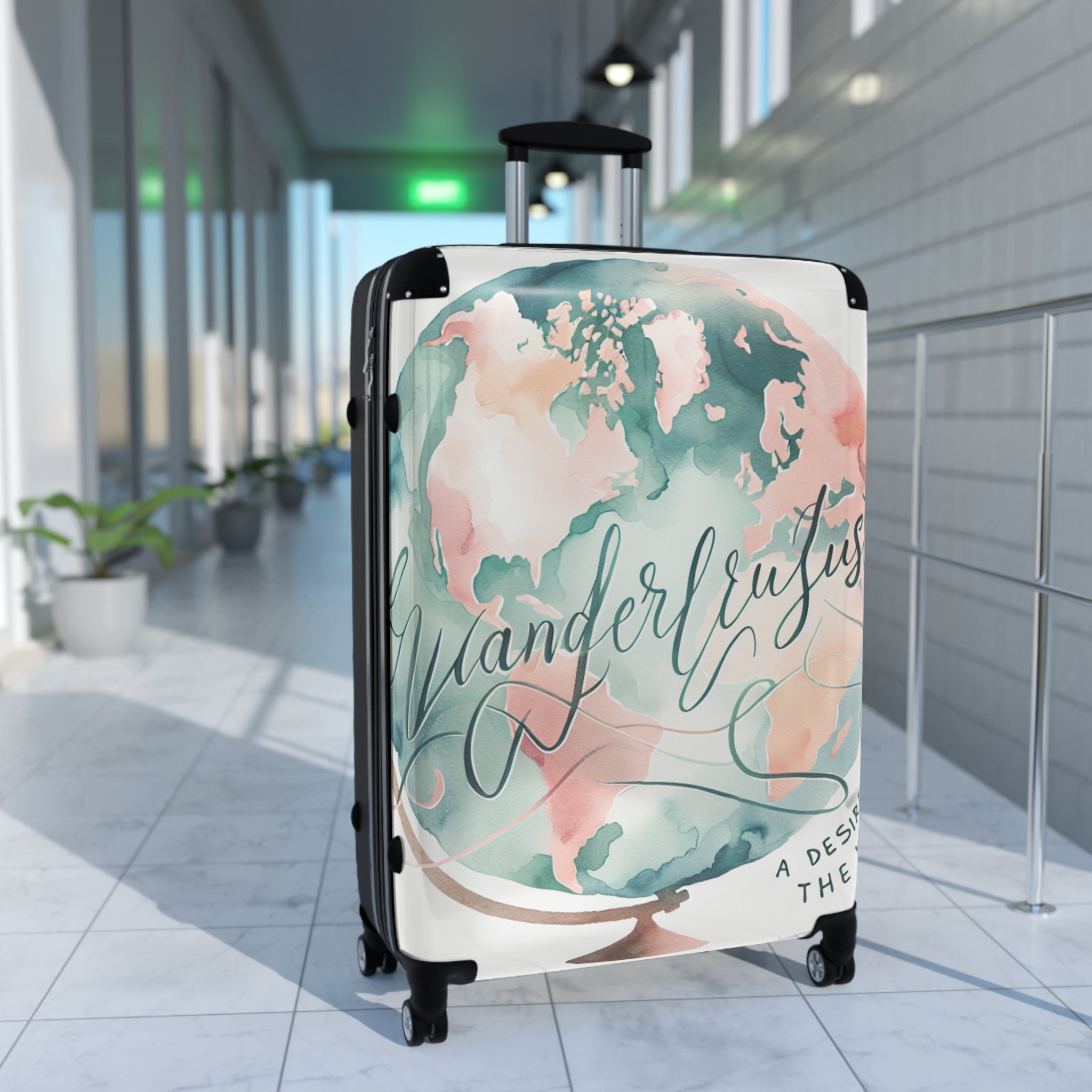 Wanderlust Suitcase with World Map Design - Travel in Style!
