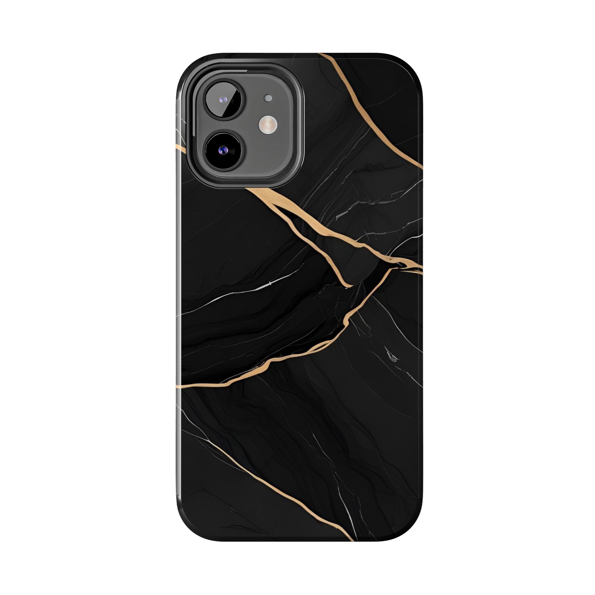 Elegant Black Marble Tough Phone Case | Stylish & Durable Protection