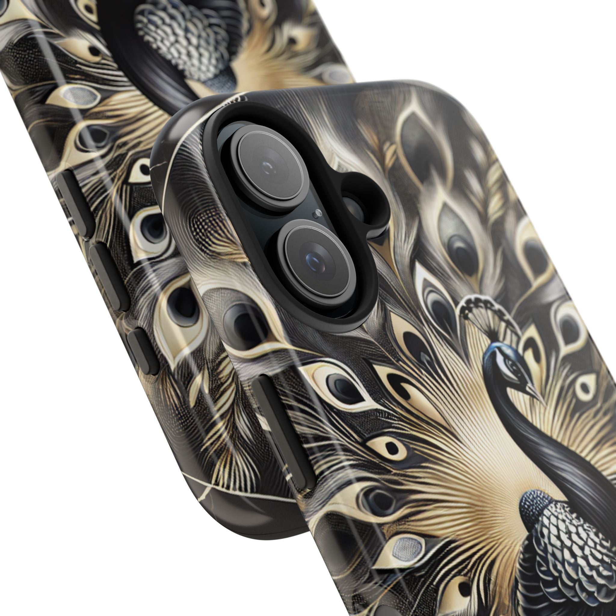 Elegant Peacock Tough Phone Case - Stylish and Durable Protection