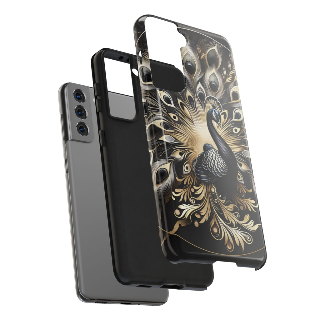 Elegant Peacock Tough Phone Case - Stylish and Durable Protection