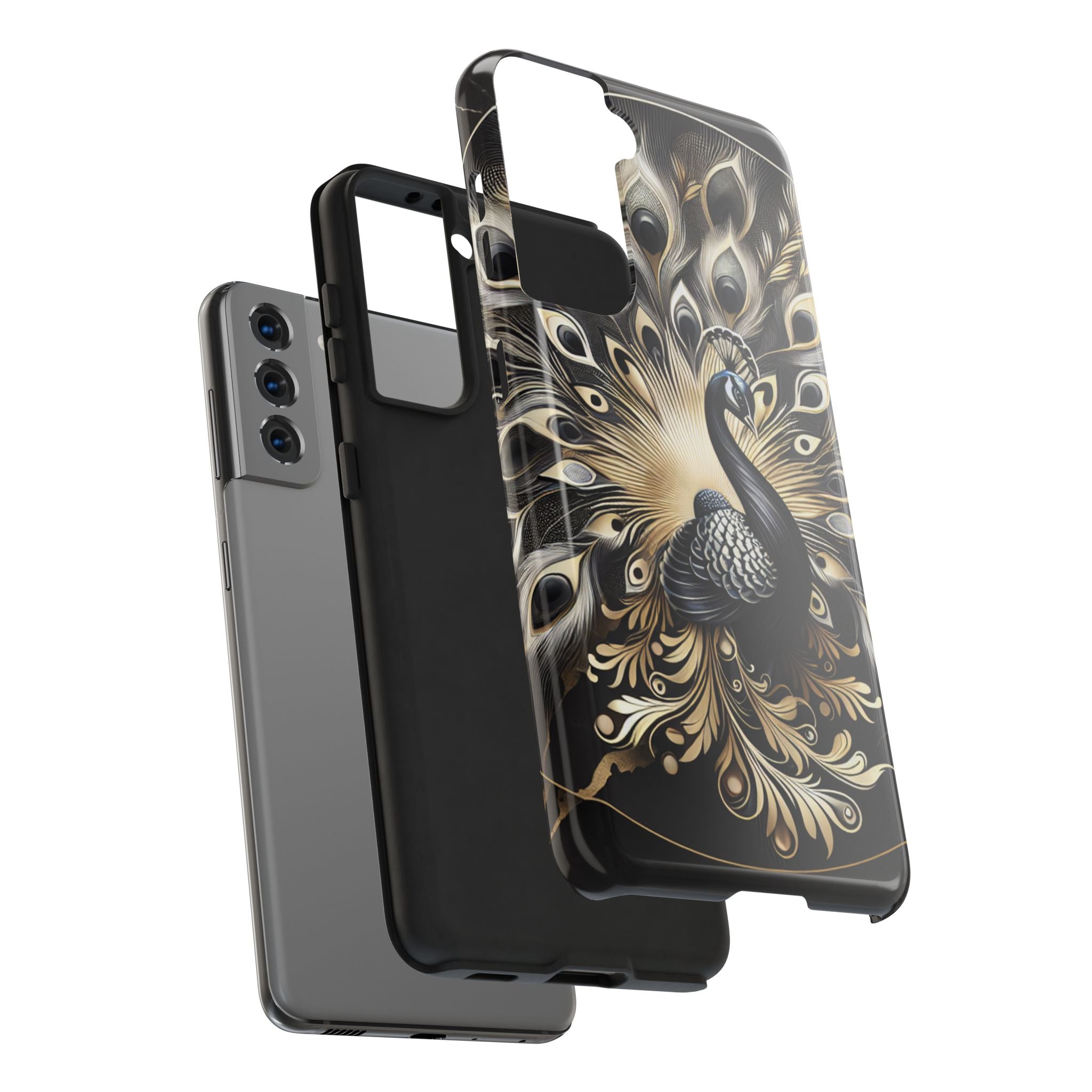 Elegant Peacock Tough Phone Case - Stylish and Durable Protection