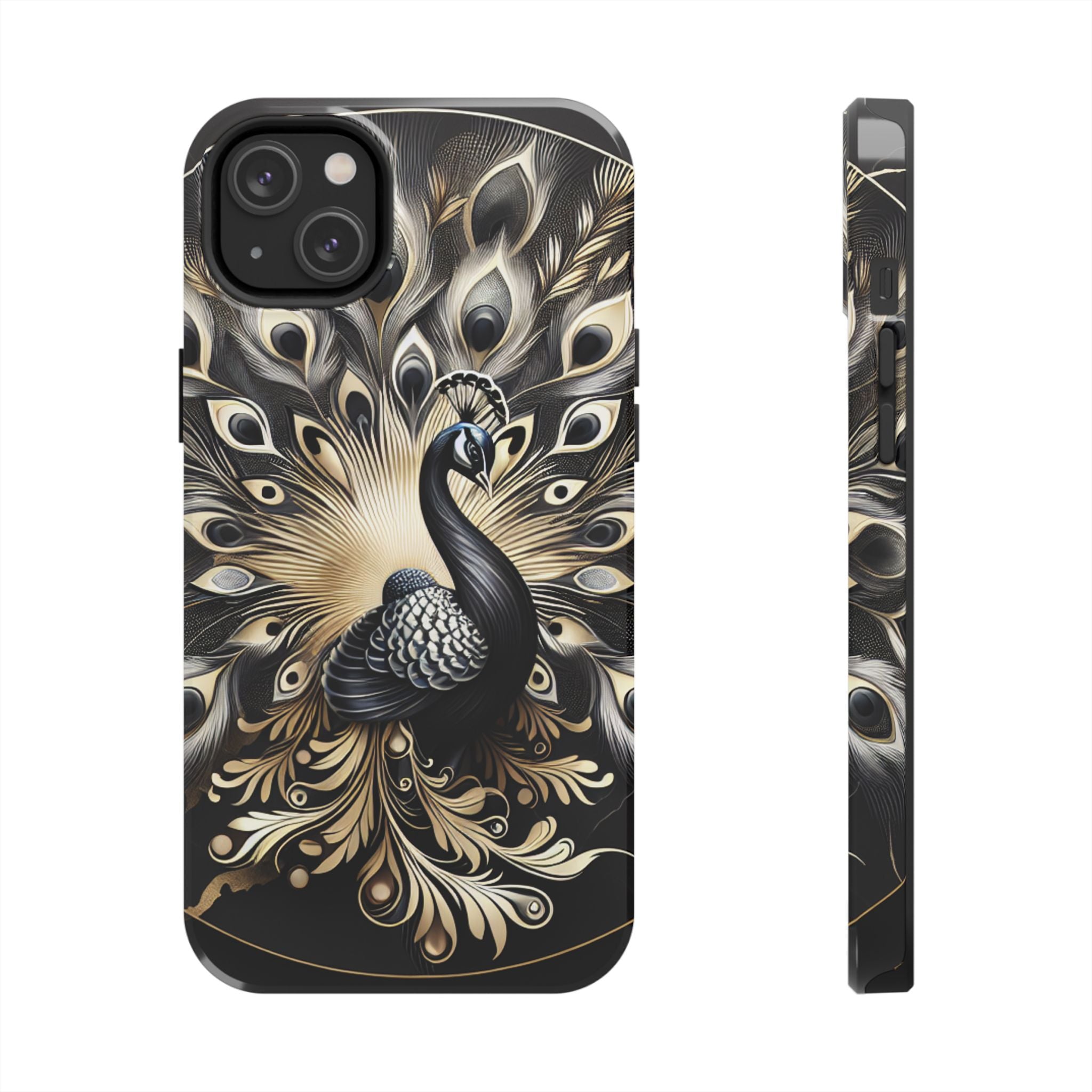 Elegant Peacock Tough Phone Case - Stylish and Durable Protection