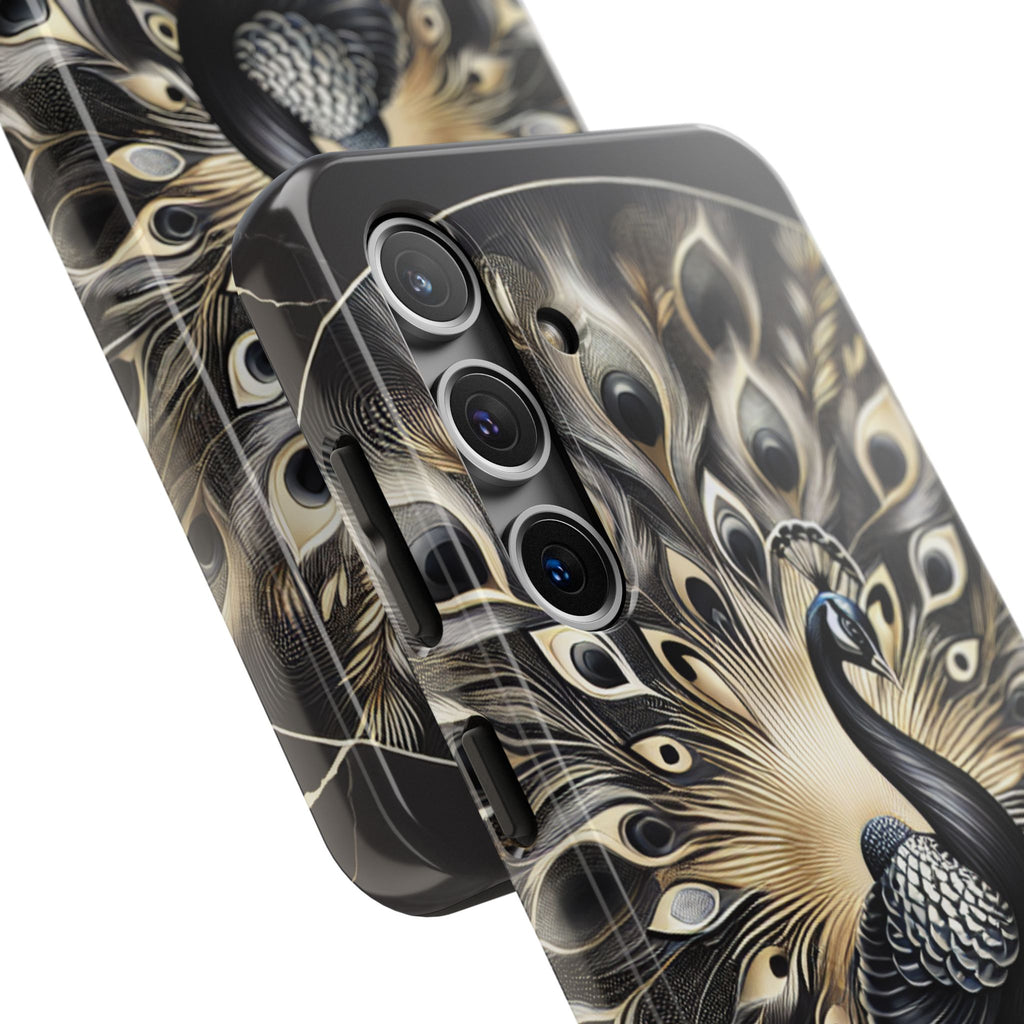 Elegant Peacock Tough Phone Case - Stylish and Durable Protection