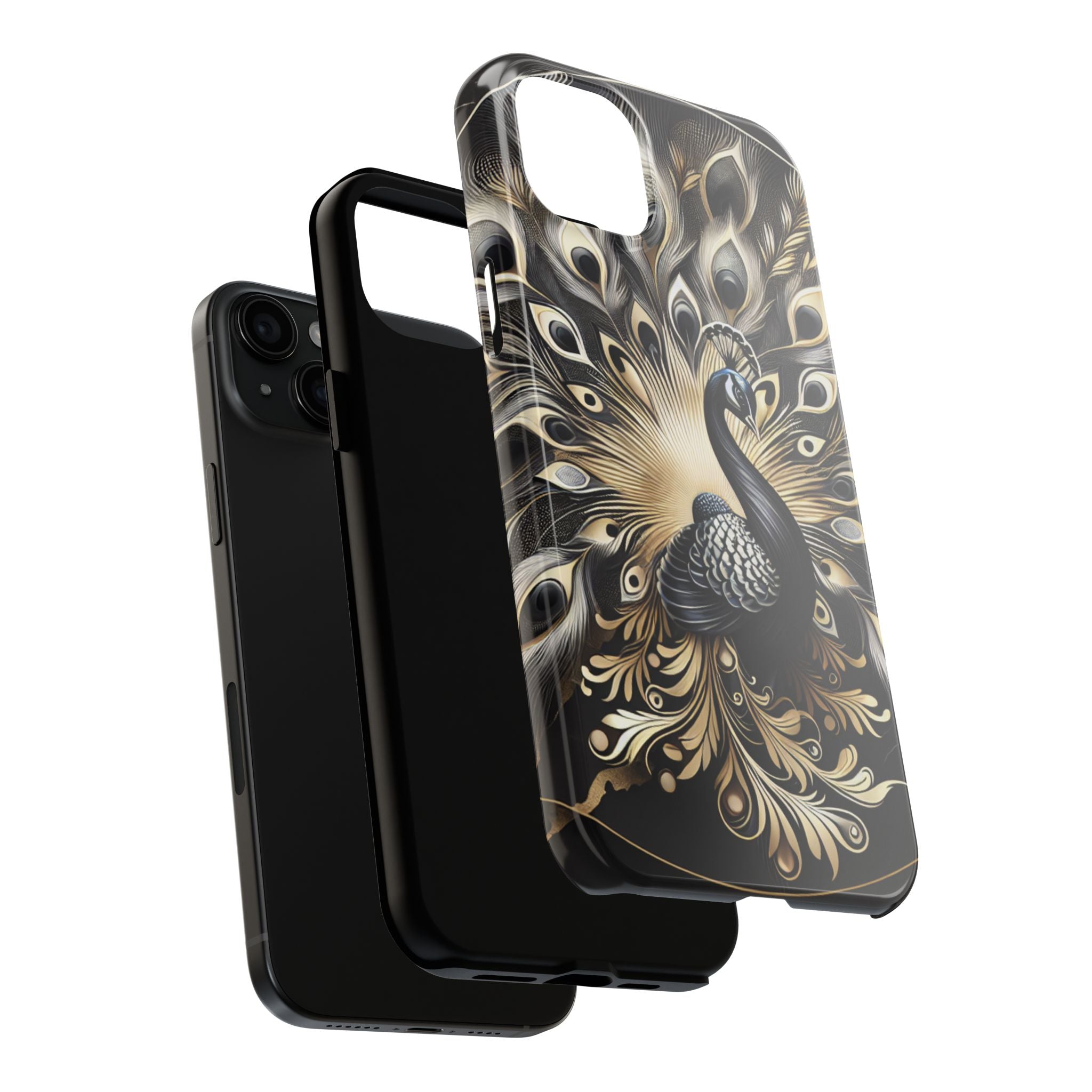 Elegant Peacock Tough Phone Case - Stylish and Durable Protection