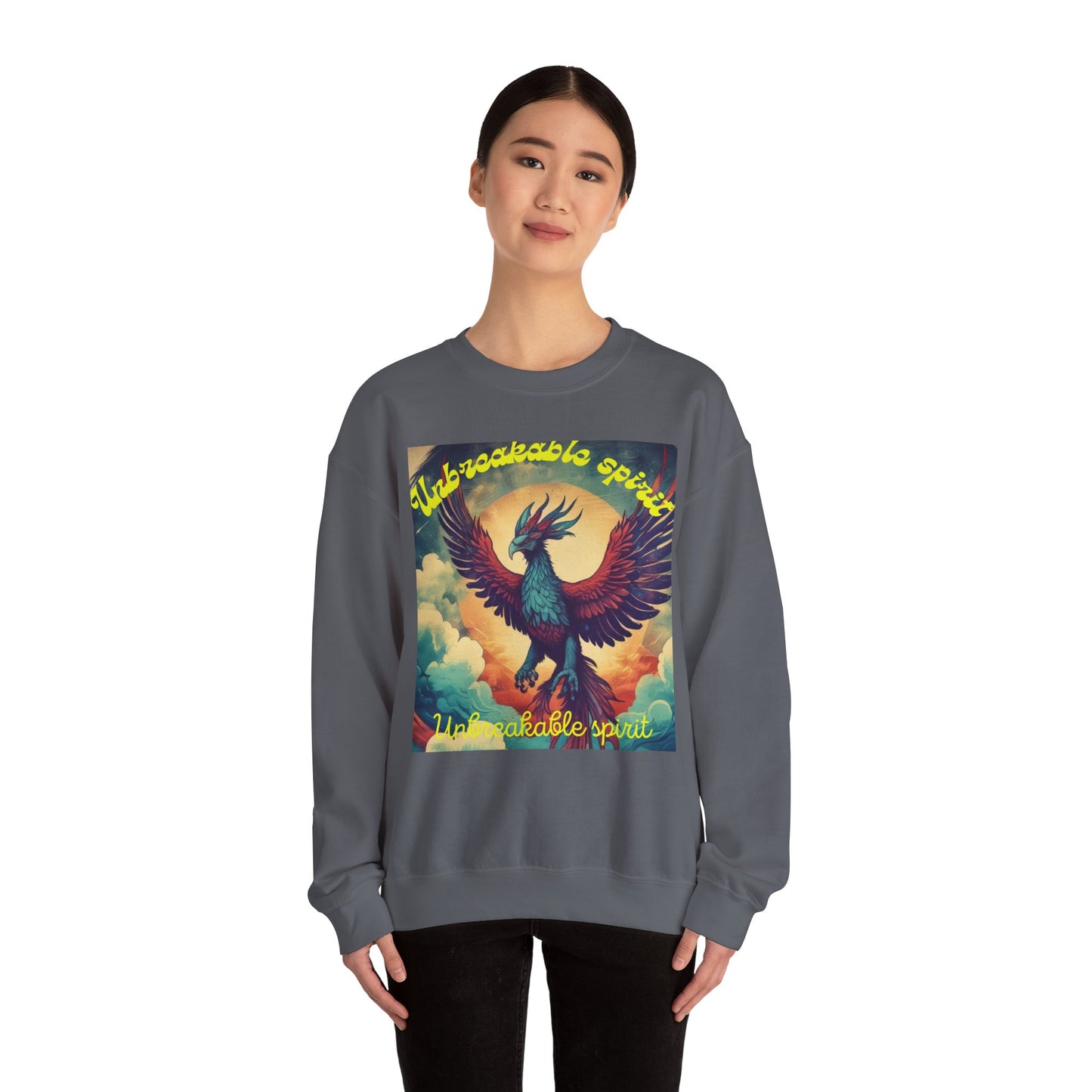 Unisex Heavy Blend Crewneck Sweatshirt - 'Unbreakable Spirit' Eagle Design