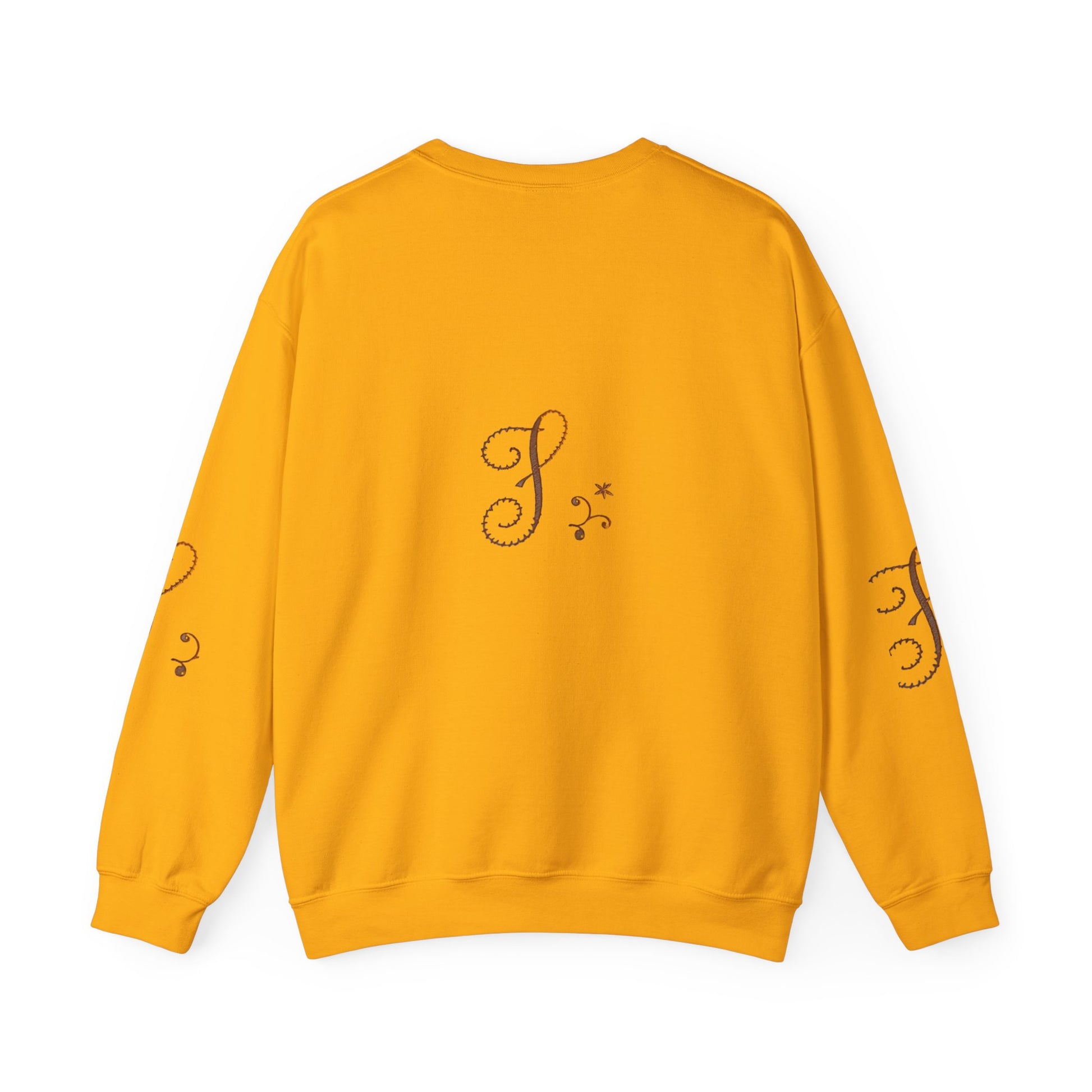 Boho-Chic Unisex Crewneck Sweatshirt with Elegant Embroidery
