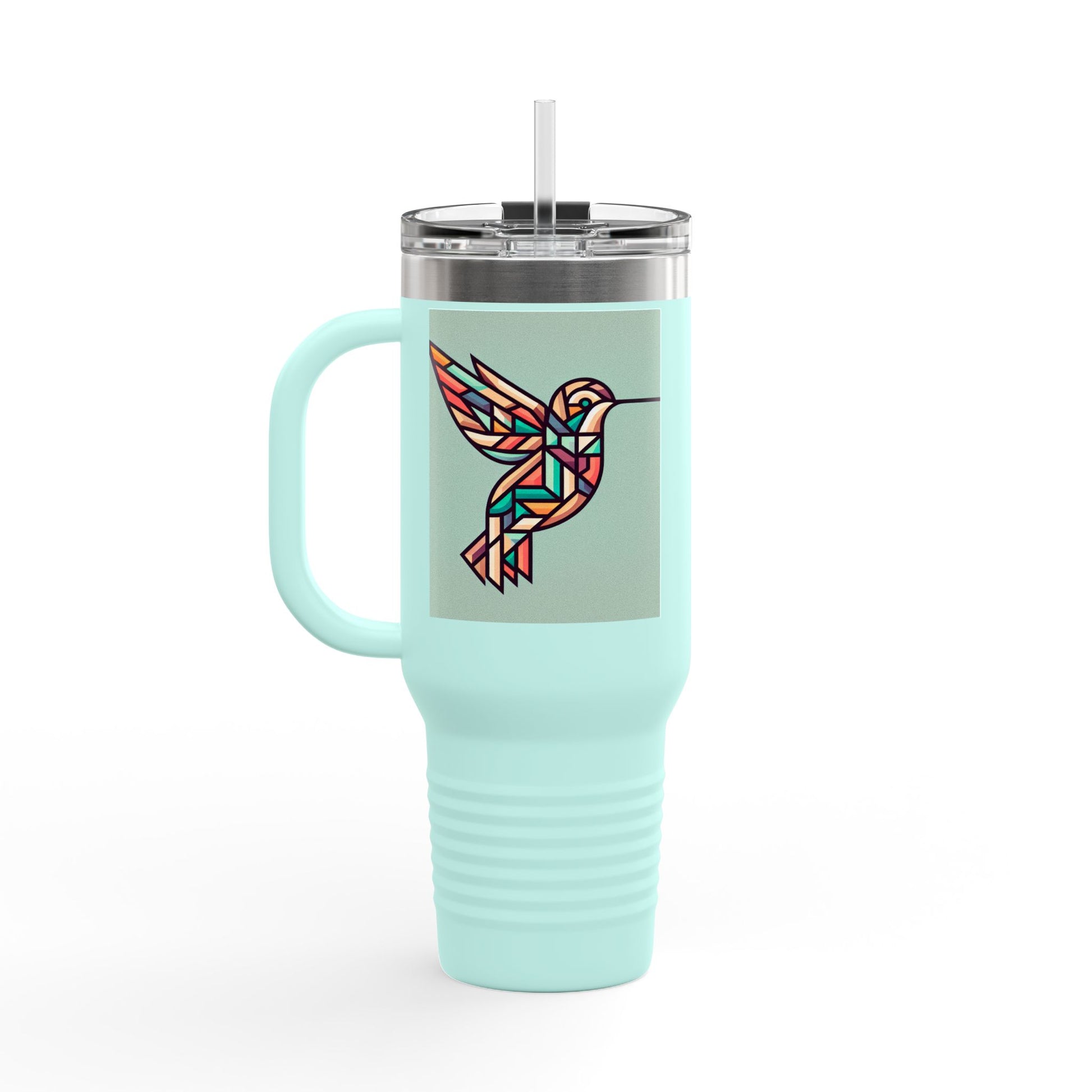 Colorful Hummingbird Insulated Travel Mug - 40oz Coffee Cup for Nature Lovers