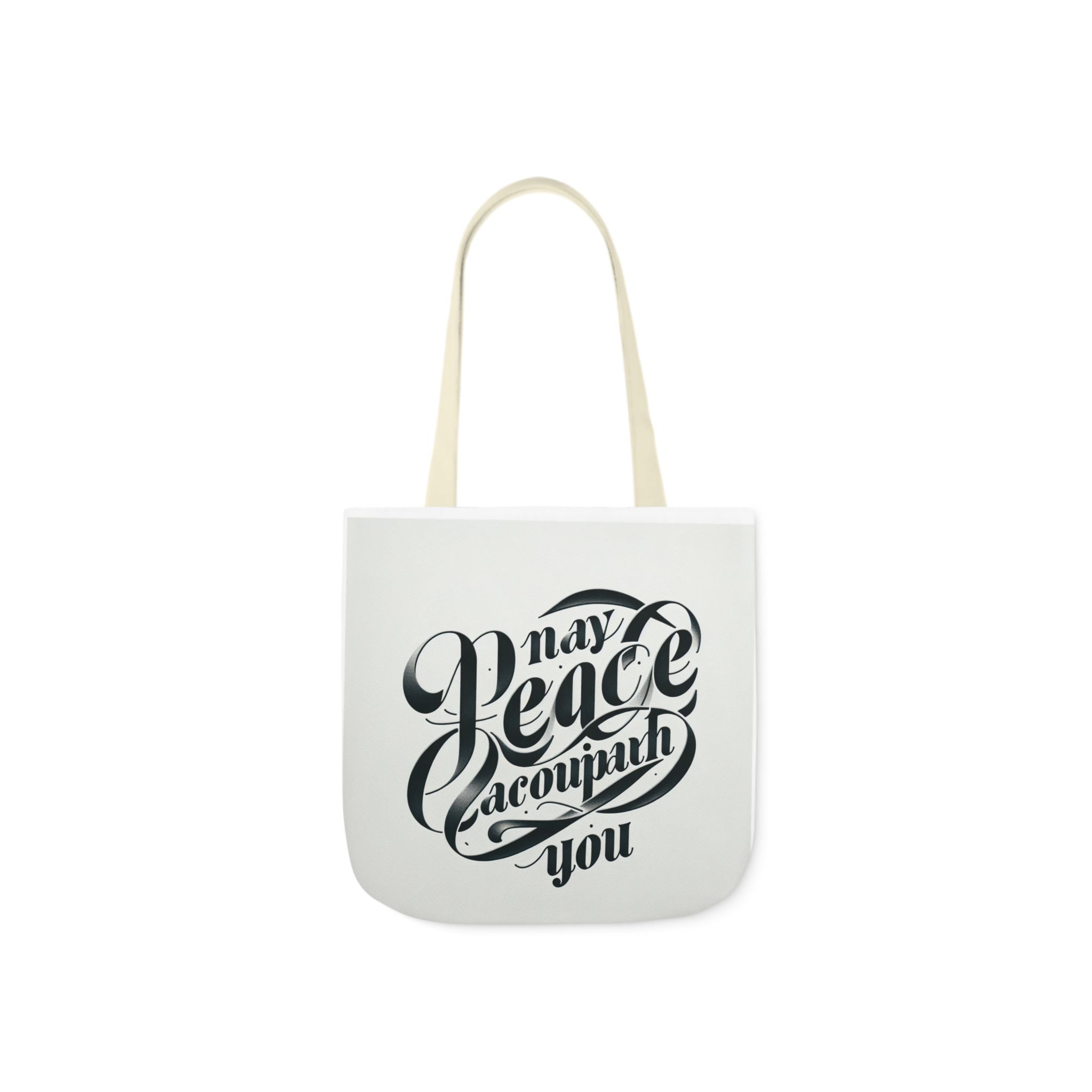 Inspirational Canvas Tote Bag - 5-Color Straps with 'May Peace Accompany You'