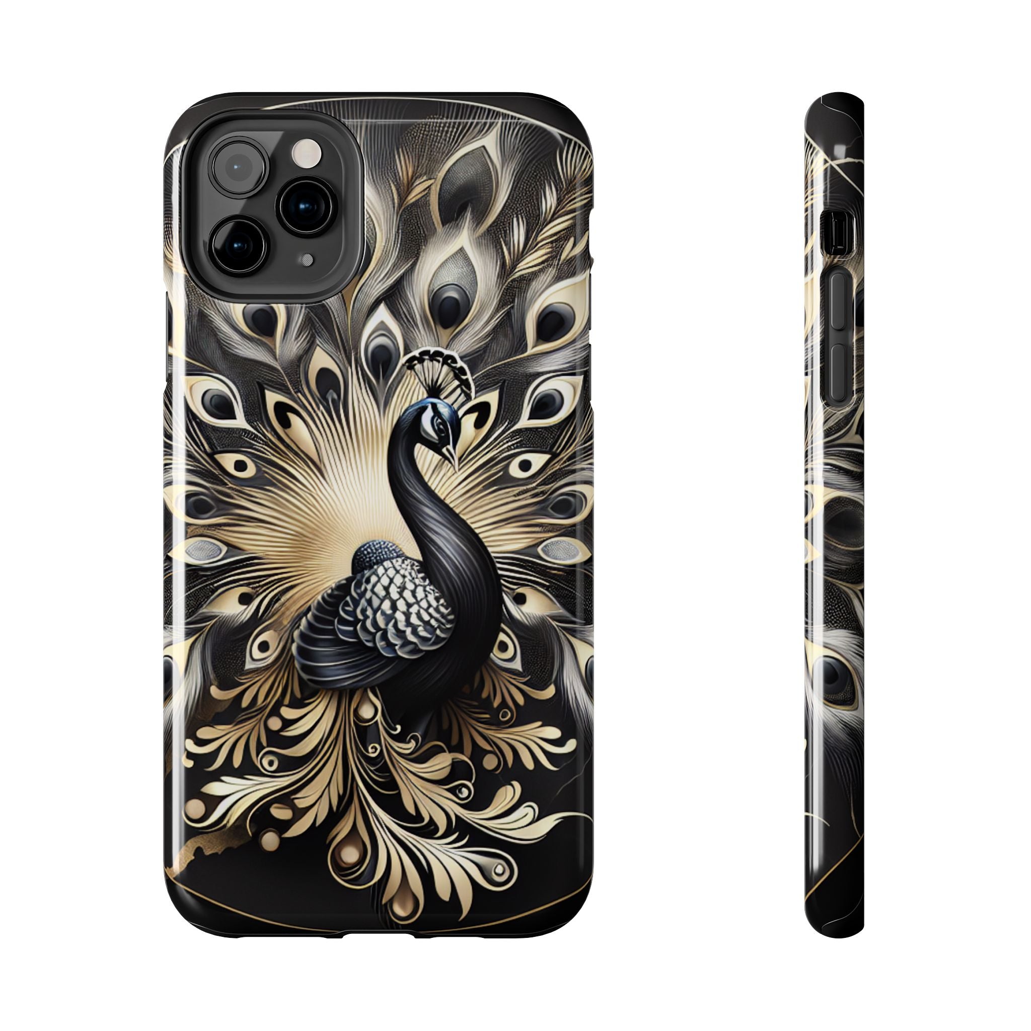 Elegant Peacock Tough Phone Case - Stylish and Durable Protection