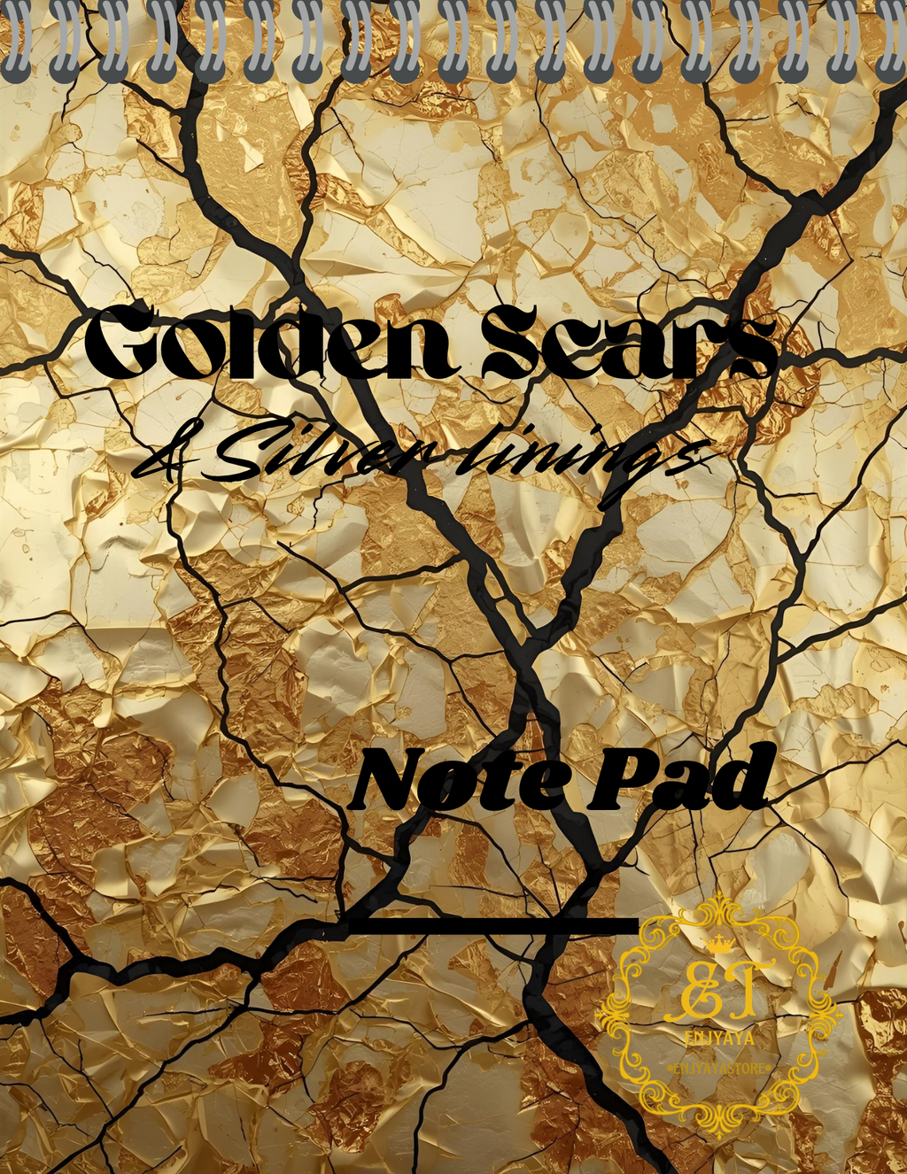 Golden Scars & Sliver lining-Note Pad 130 pages 8.5x11in Printable