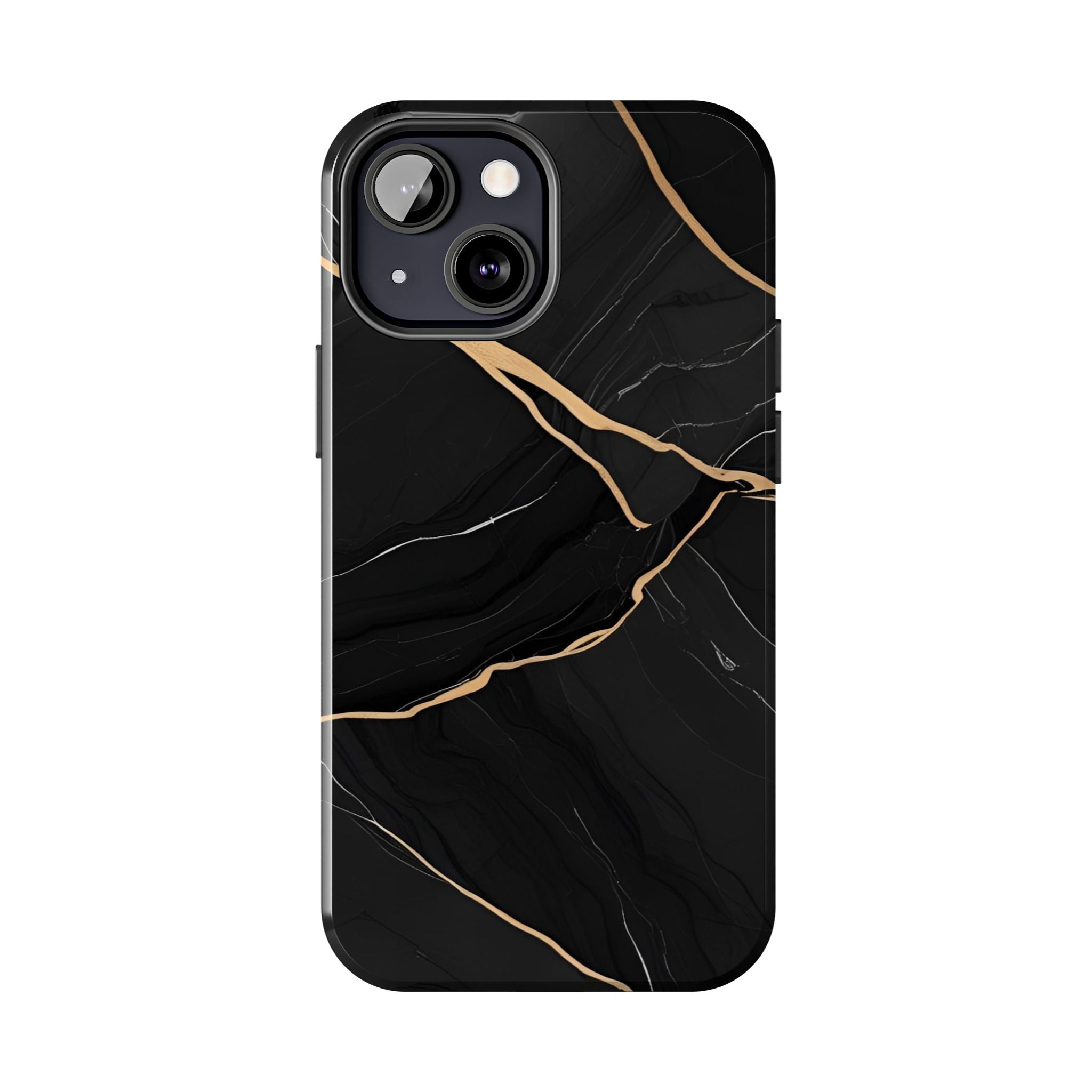 Elegant Black Marble Tough Phone Case | Stylish & Durable Protection