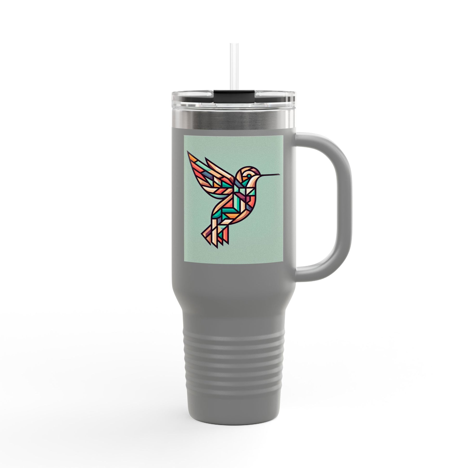 Colorful Hummingbird Insulated Travel Mug - 40oz Coffee Cup for Nature Lovers