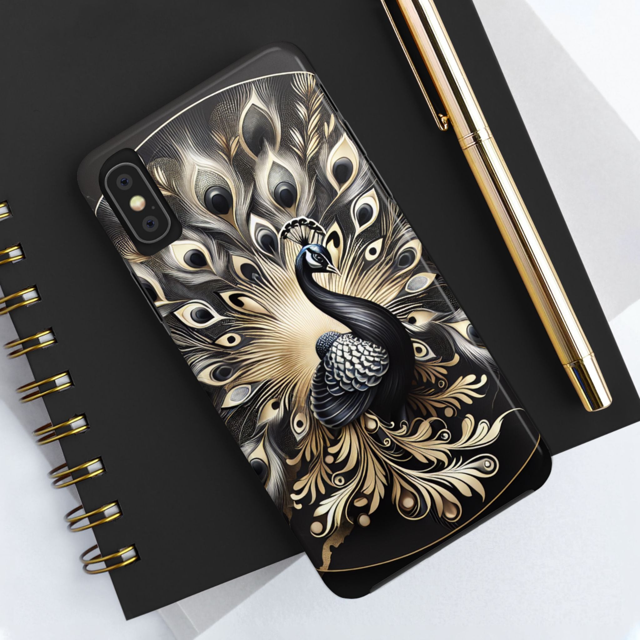 Elegant Peacock Tough Phone Case - Stylish and Durable Protection