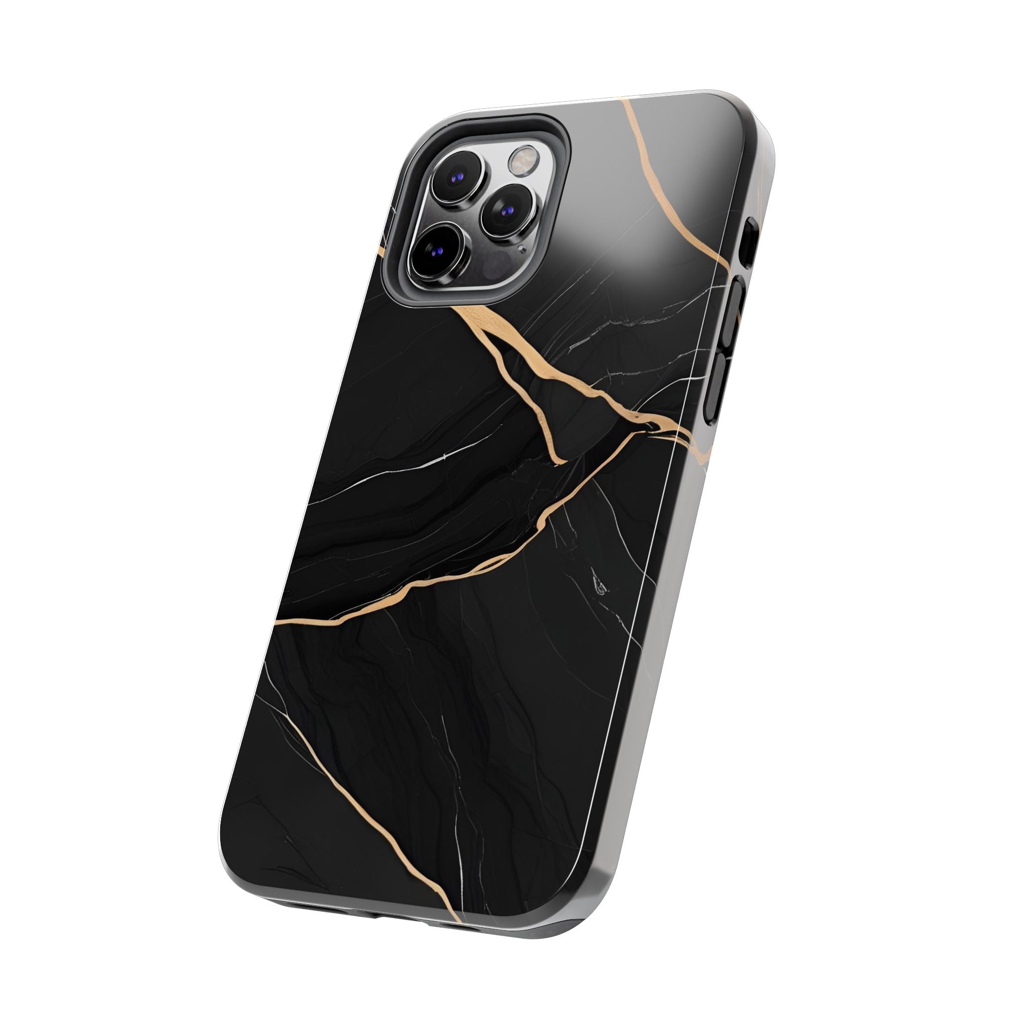Elegant Black Marble Tough Phone Case | Stylish & Durable Protection